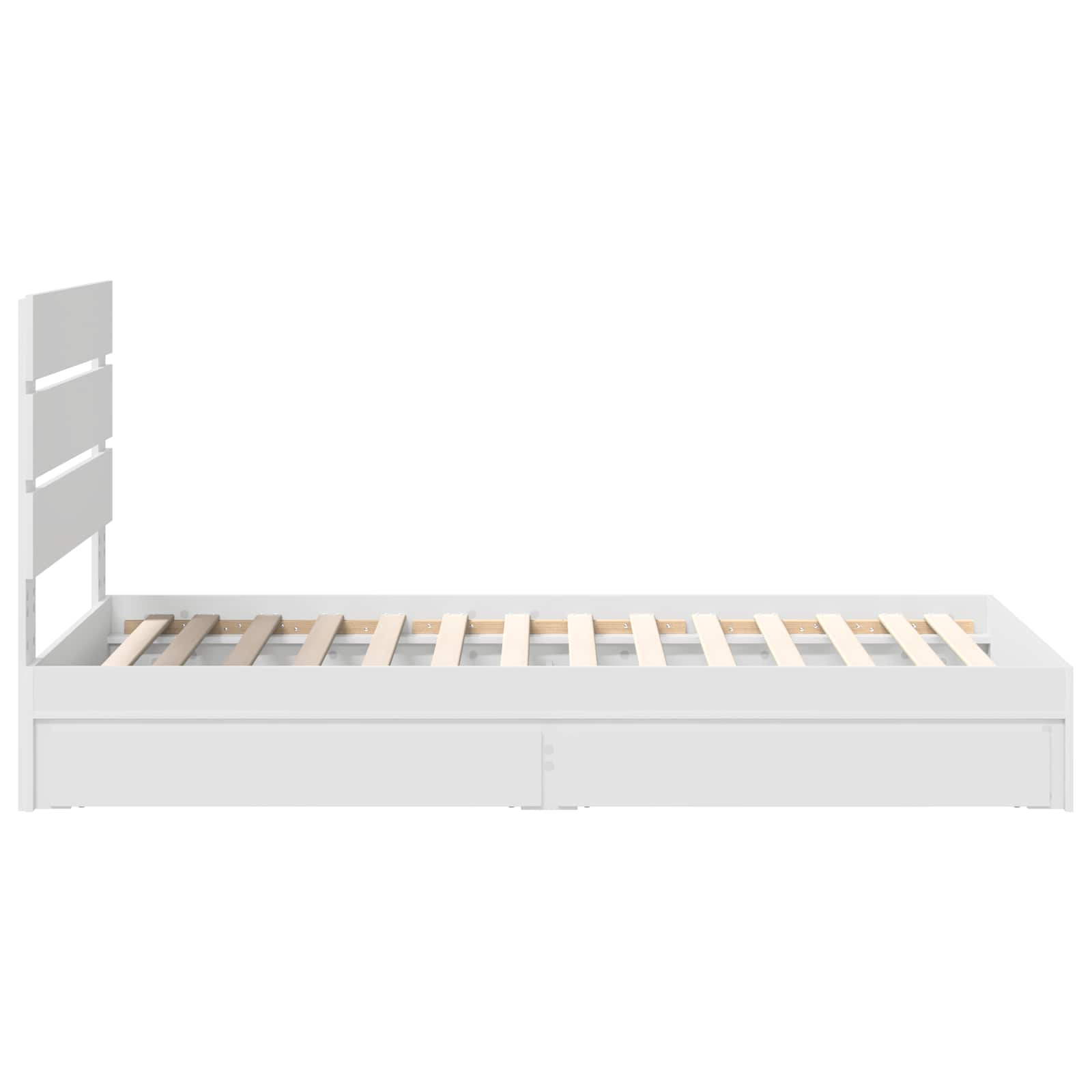 Storage Bed with Headboard White 90 x 190 cm Engineered Wood