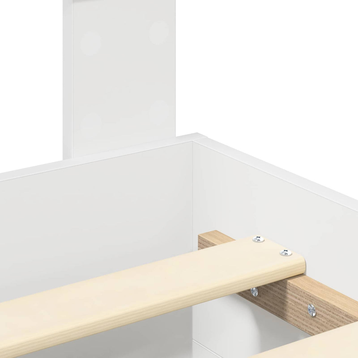 Bed Frame with Drawer White 150 x 200 cm Engineered Wood