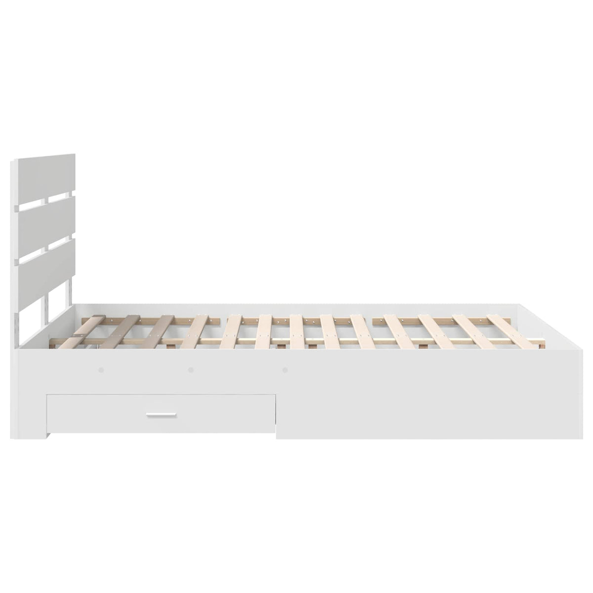 Bed Frame with Drawer White 150 x 200 cm Engineered Wood
