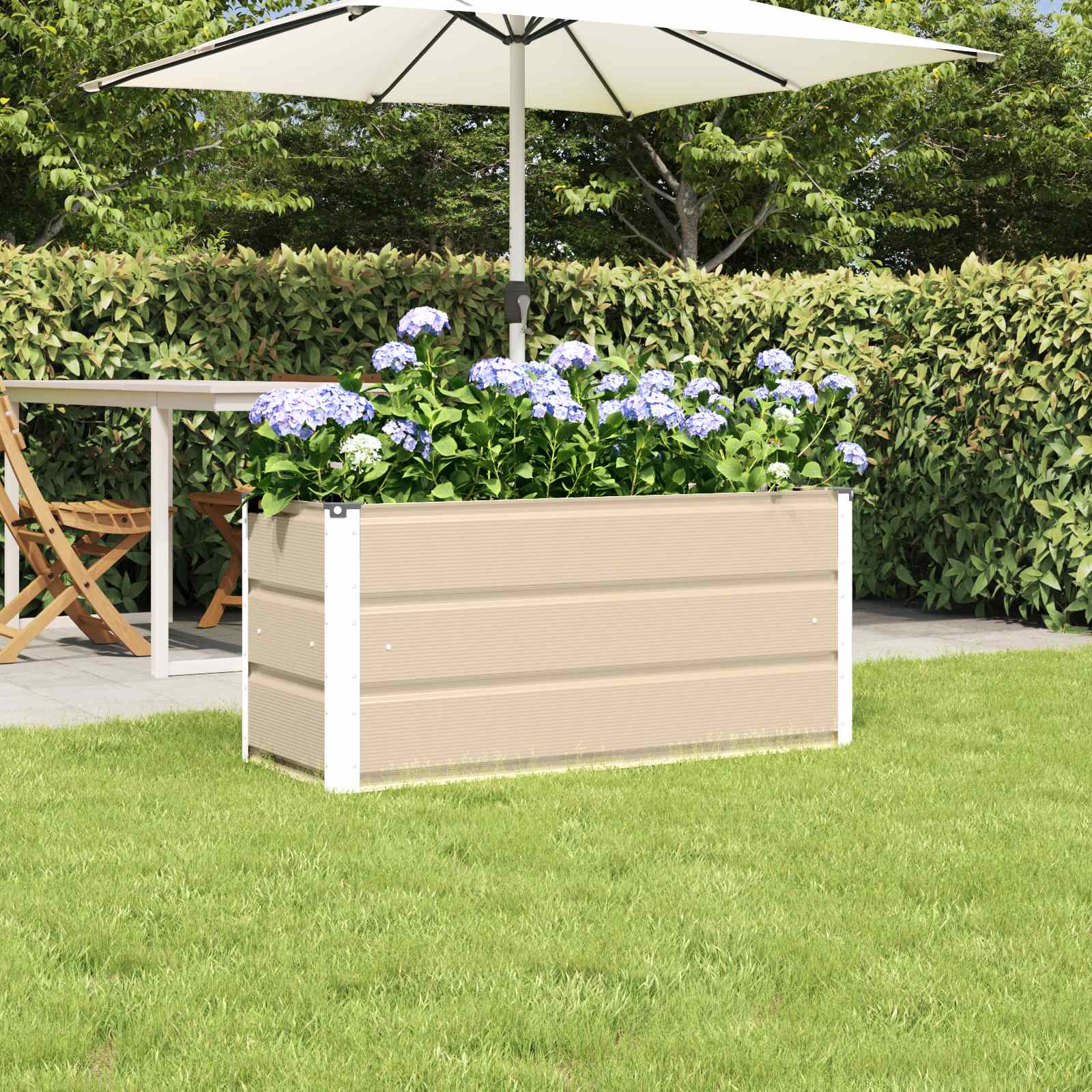 Planter Ivory 100 x 40 x 45 cm Steel