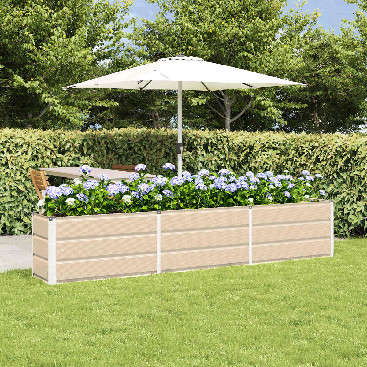 Planter Ivory 240 x 40 x 45 cm Steel