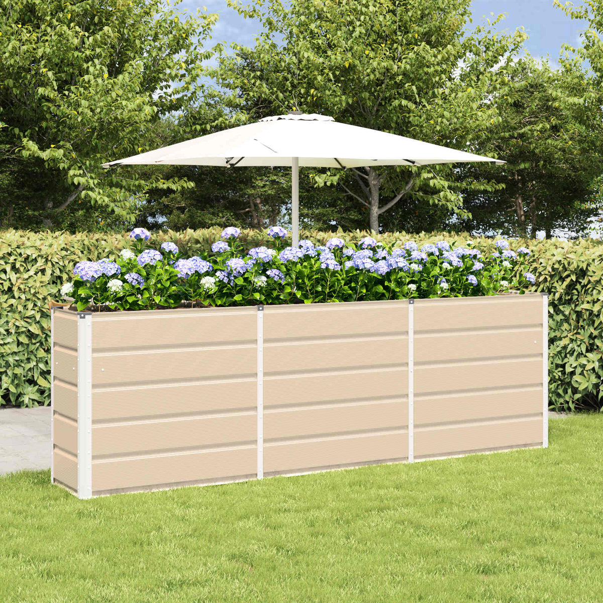 Planter Ivory 160 x 40 x 75 cm Steel