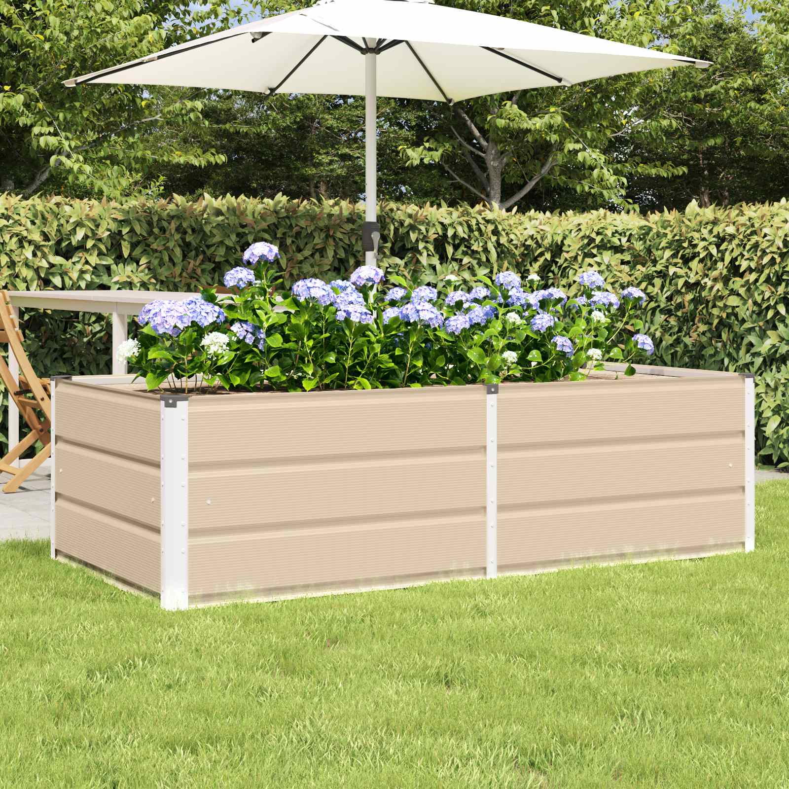 Planter Ivory 160 x 80 x 45 cm Steel