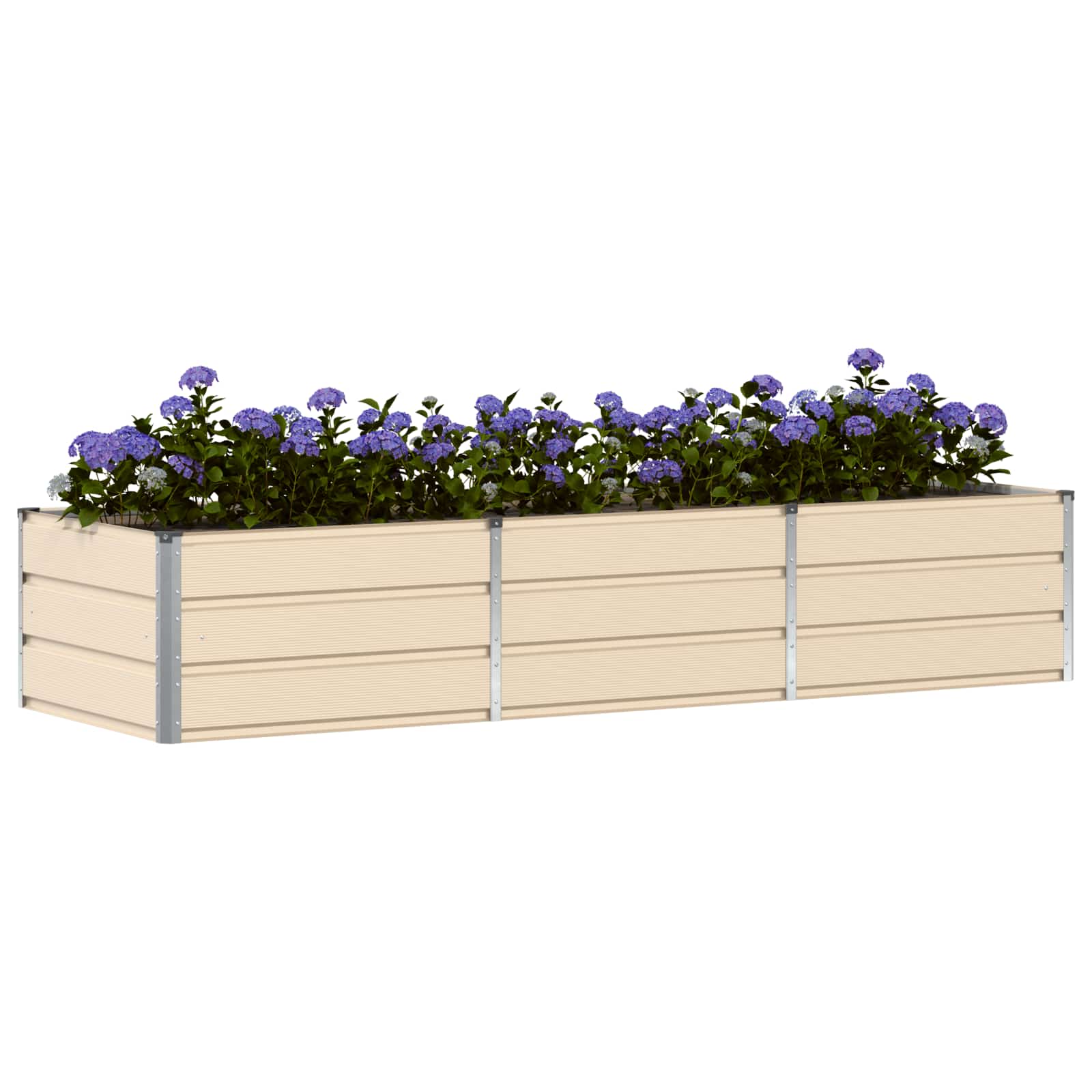 Planter Ivory 240 x 80 x 45 cm Steel