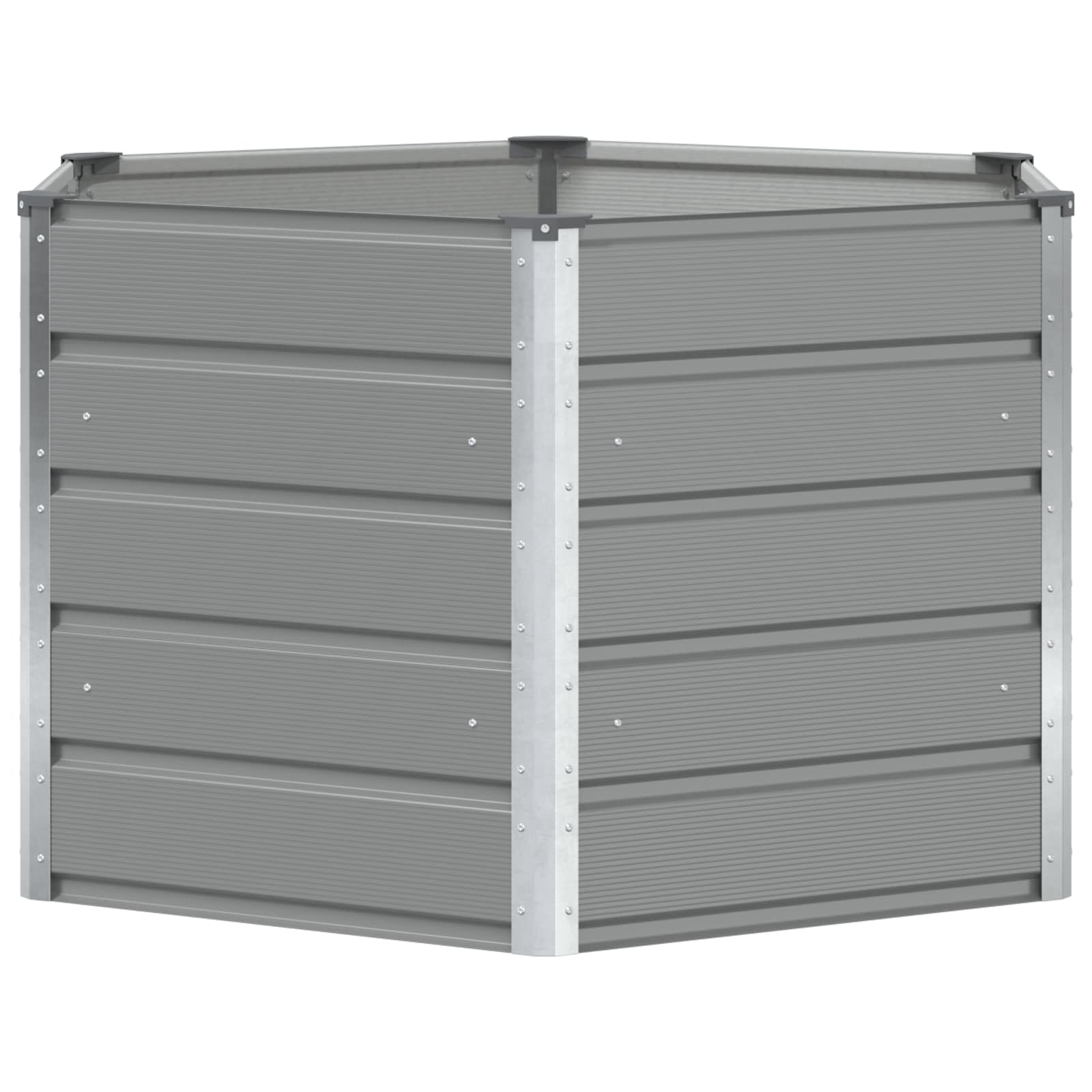 Planter Light Grey 129 x 129 x 75 cm Steel