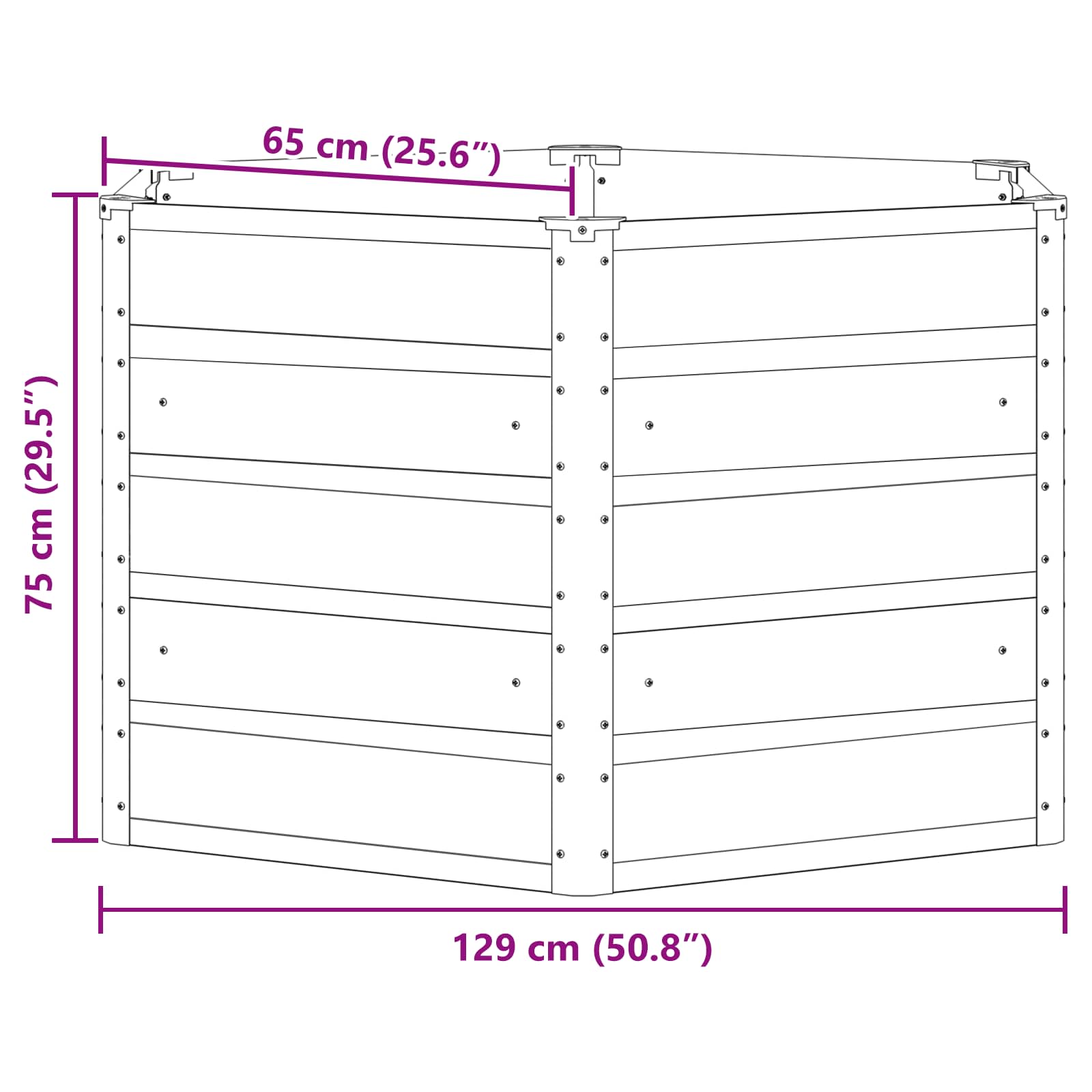 Planter Light Grey 129 x 129 x 75 cm Steel