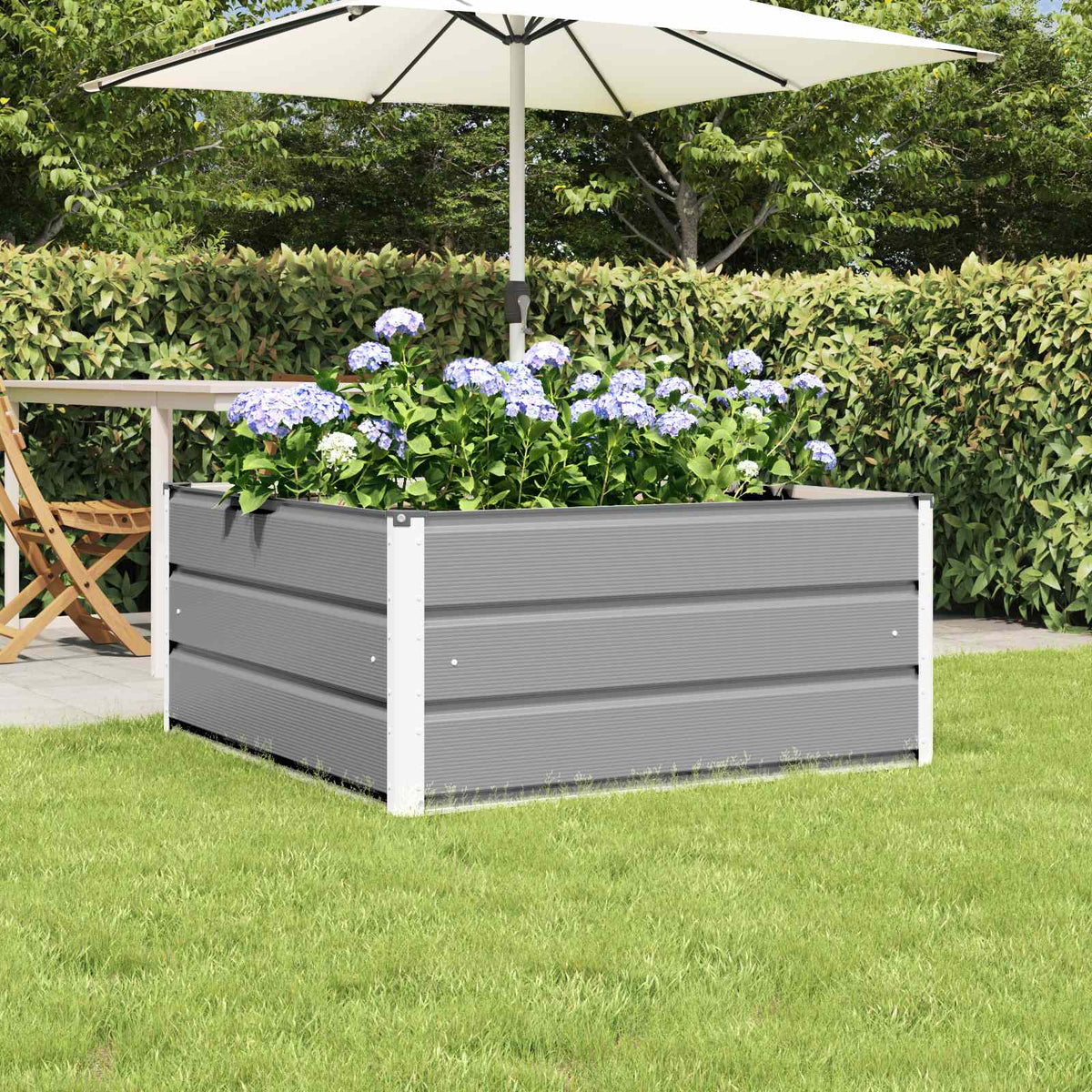 Planter Light Grey 100 x 100 x 45 cm Steel