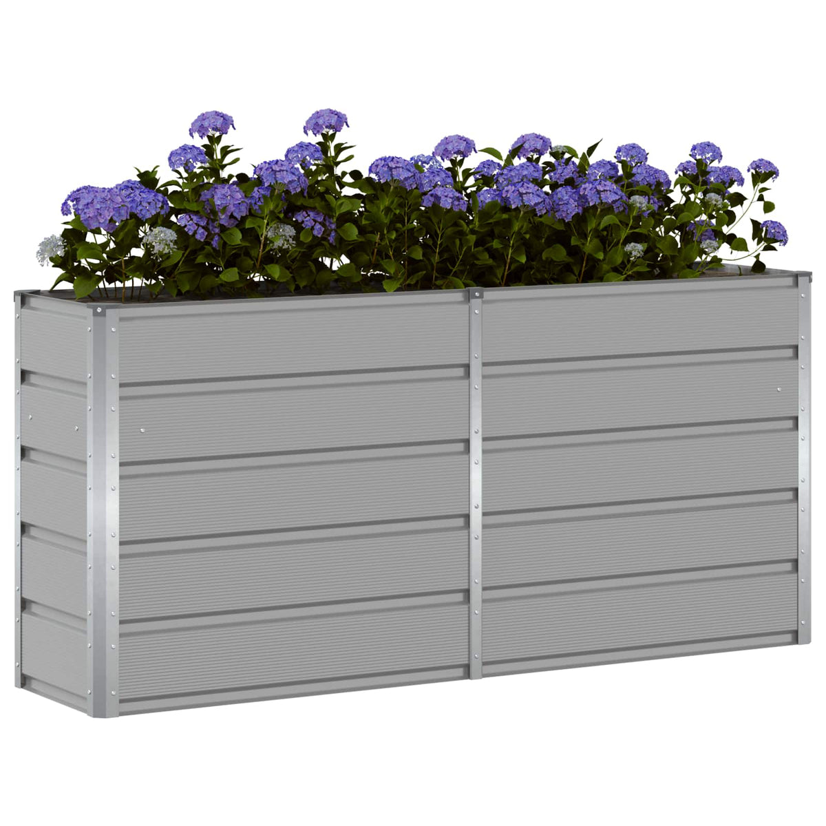 Planter Light Grey 160 x 40 x 75 cm Steel