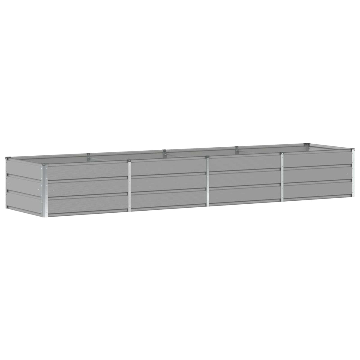 Planter Light Grey 320 x 80 x 45 cm Steel