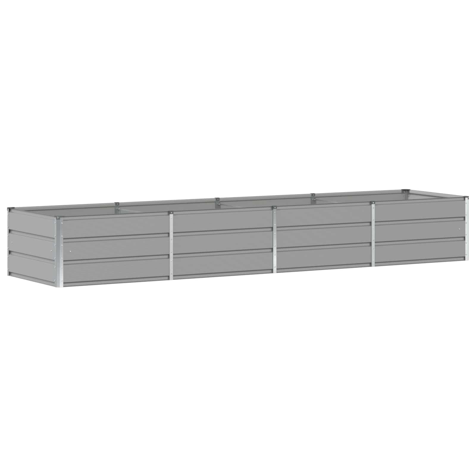 Planter Light Grey 320 x 80 x 45 cm Steel