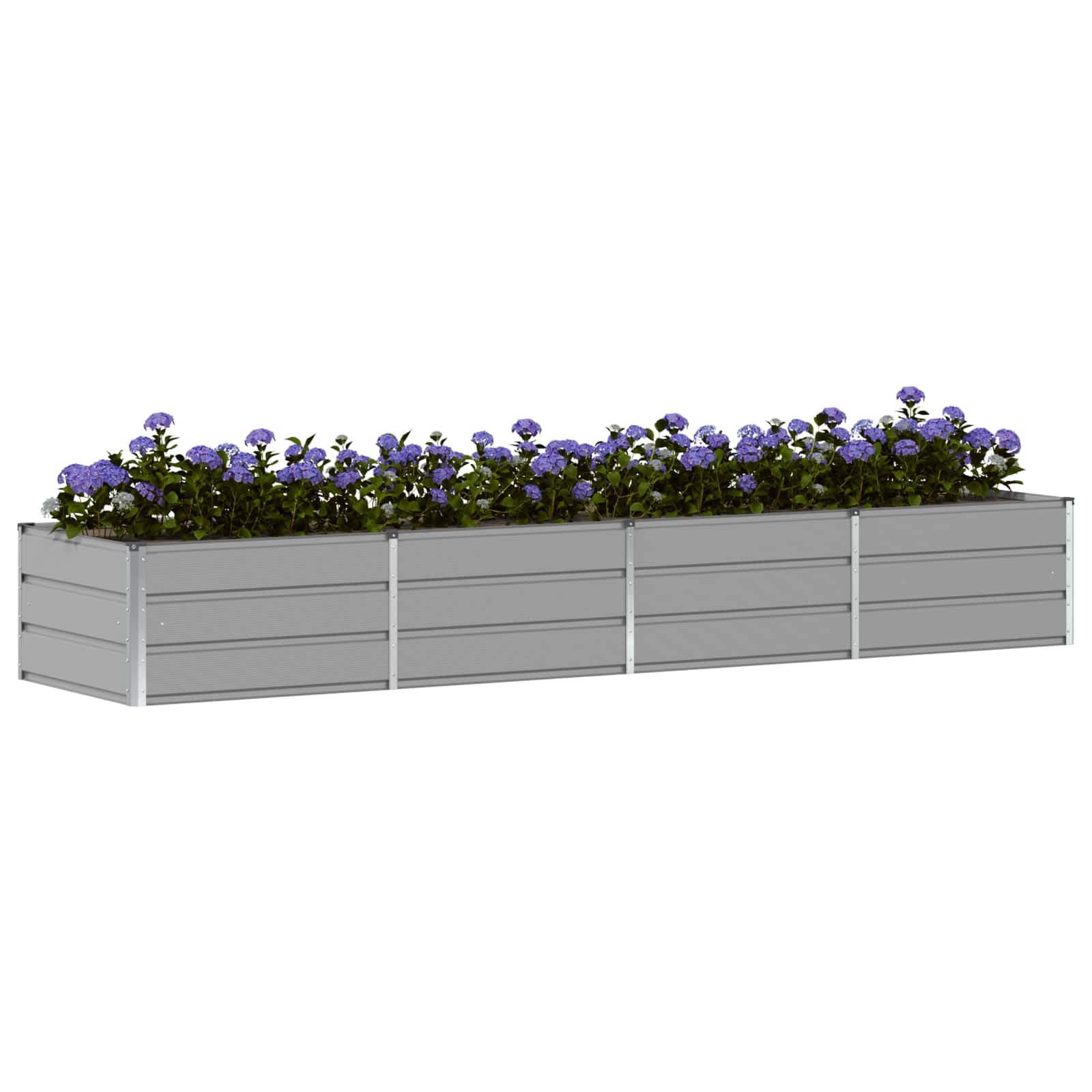 Planter Light Grey 320 x 80 x 45 cm Steel