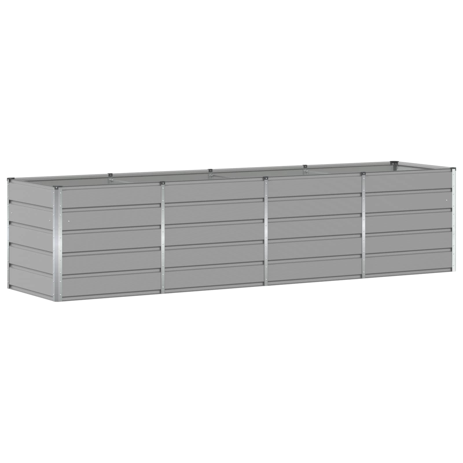 Planter Light Grey 240 x 80 x 75 cm Steel
