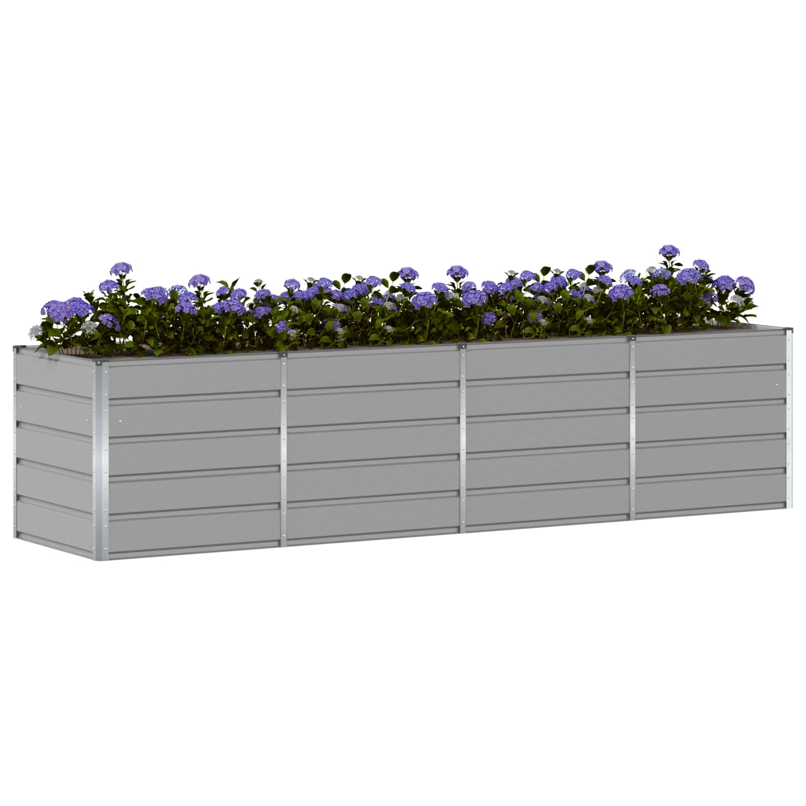 Planter Light Grey 240 x 80 x 75 cm Steel