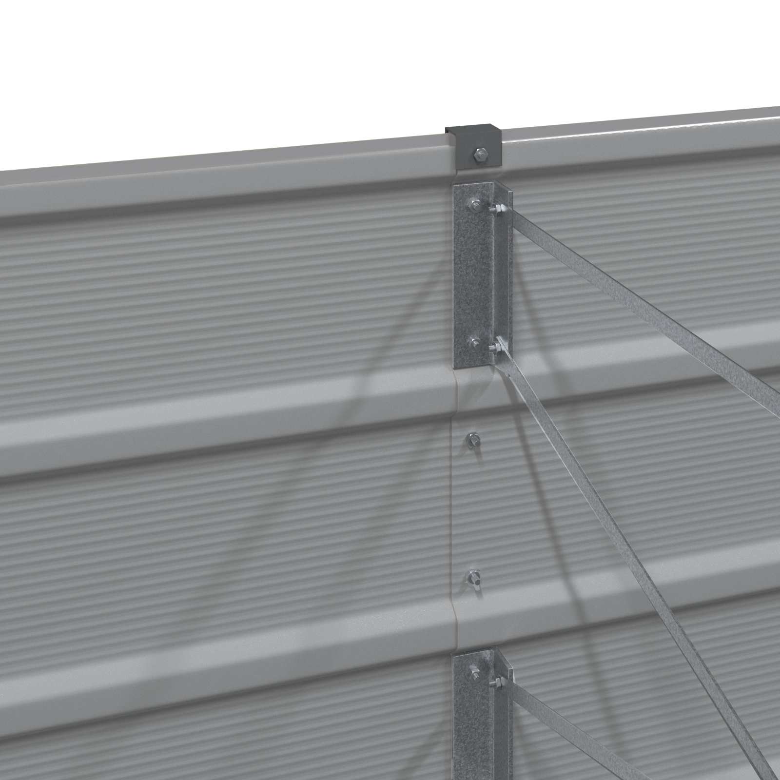 Planter Light Grey 400 x 80 x 45 cm Steel