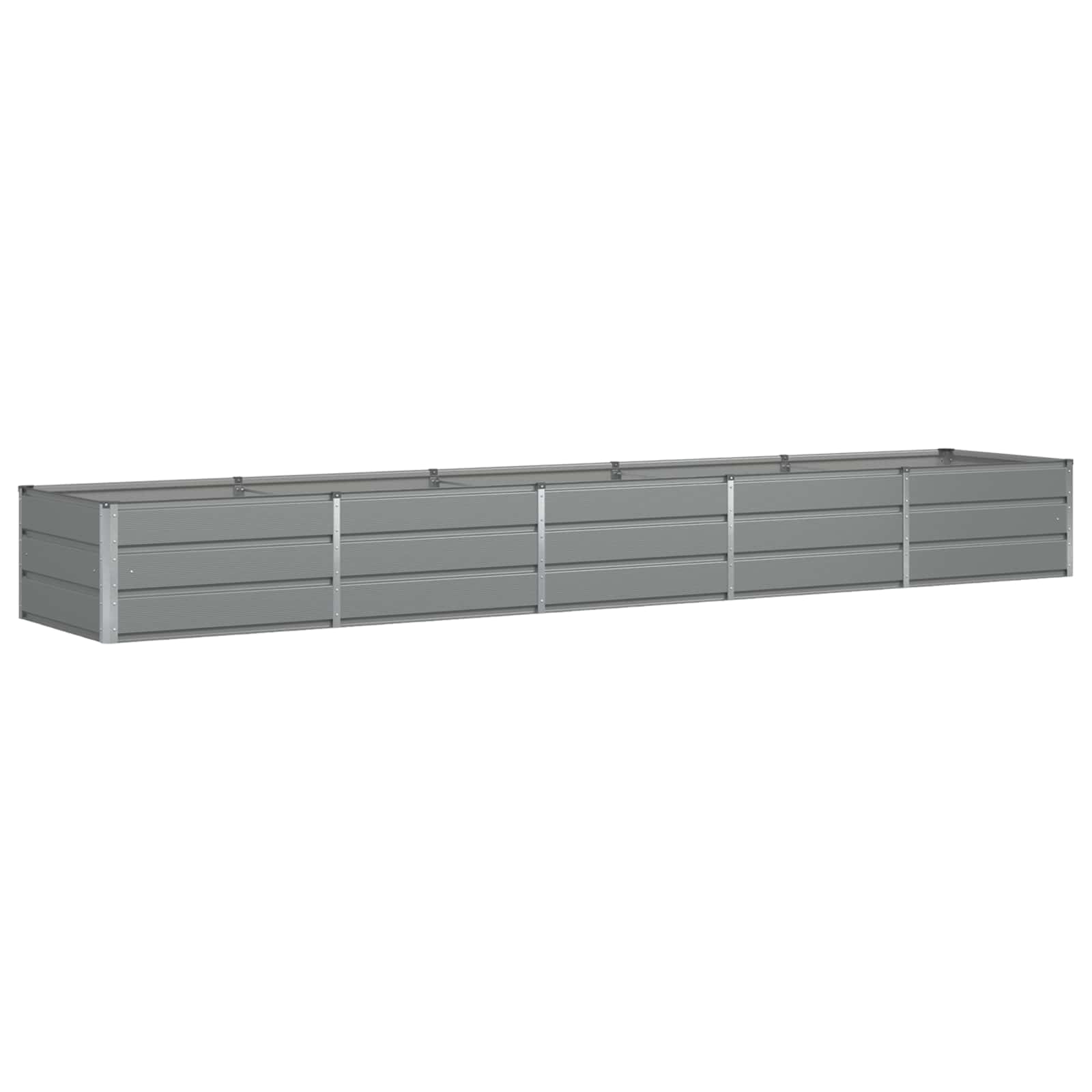 Planter Light Grey 400 x 80 x 45 cm Steel