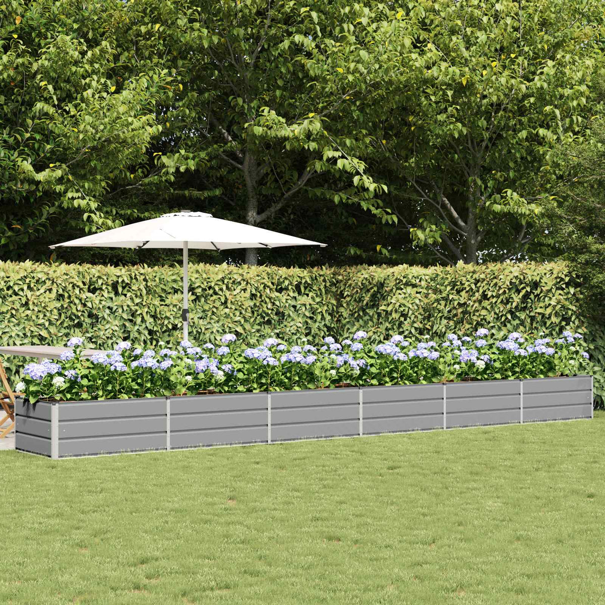 Planter Light Grey 600 x 80 x 45 cm Steel