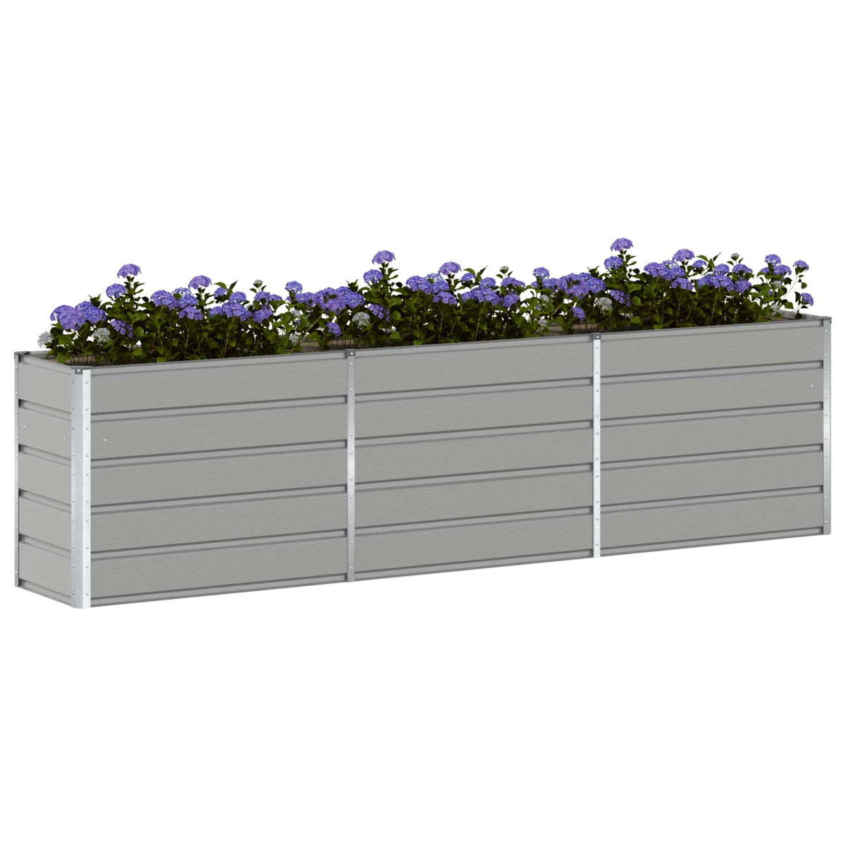 Planter Light Grey 290 x 50 x 75 cm Galvanised Steel