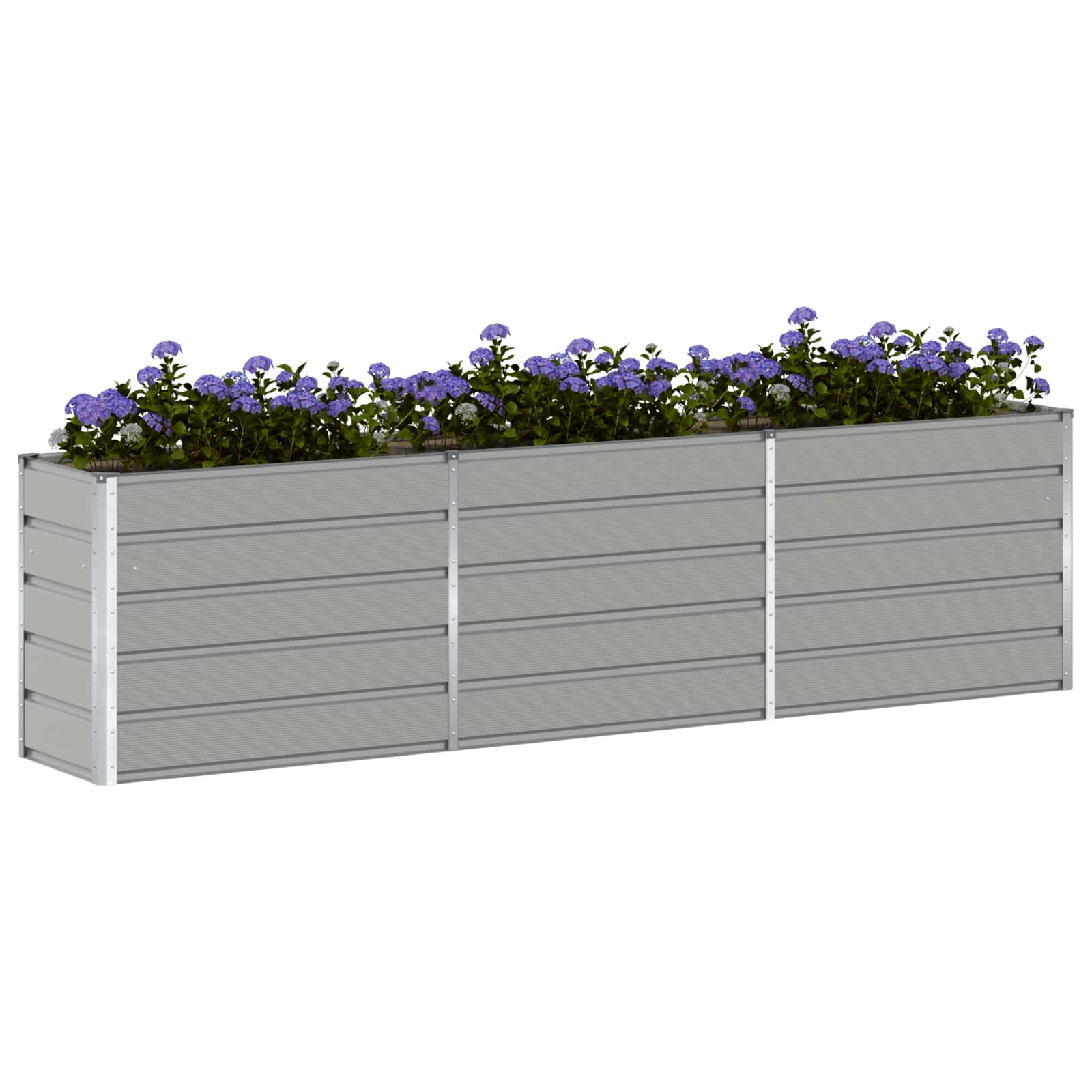 Planter Light Grey 290 x 50 x 75 cm Galvanised Steel