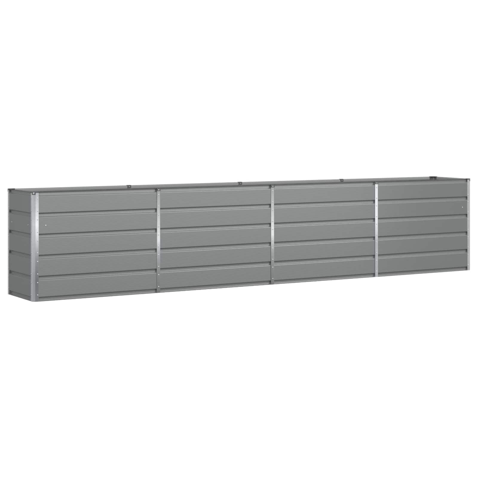 Planter Light Grey 385 x 50 x 75 cm Galvanised Steel