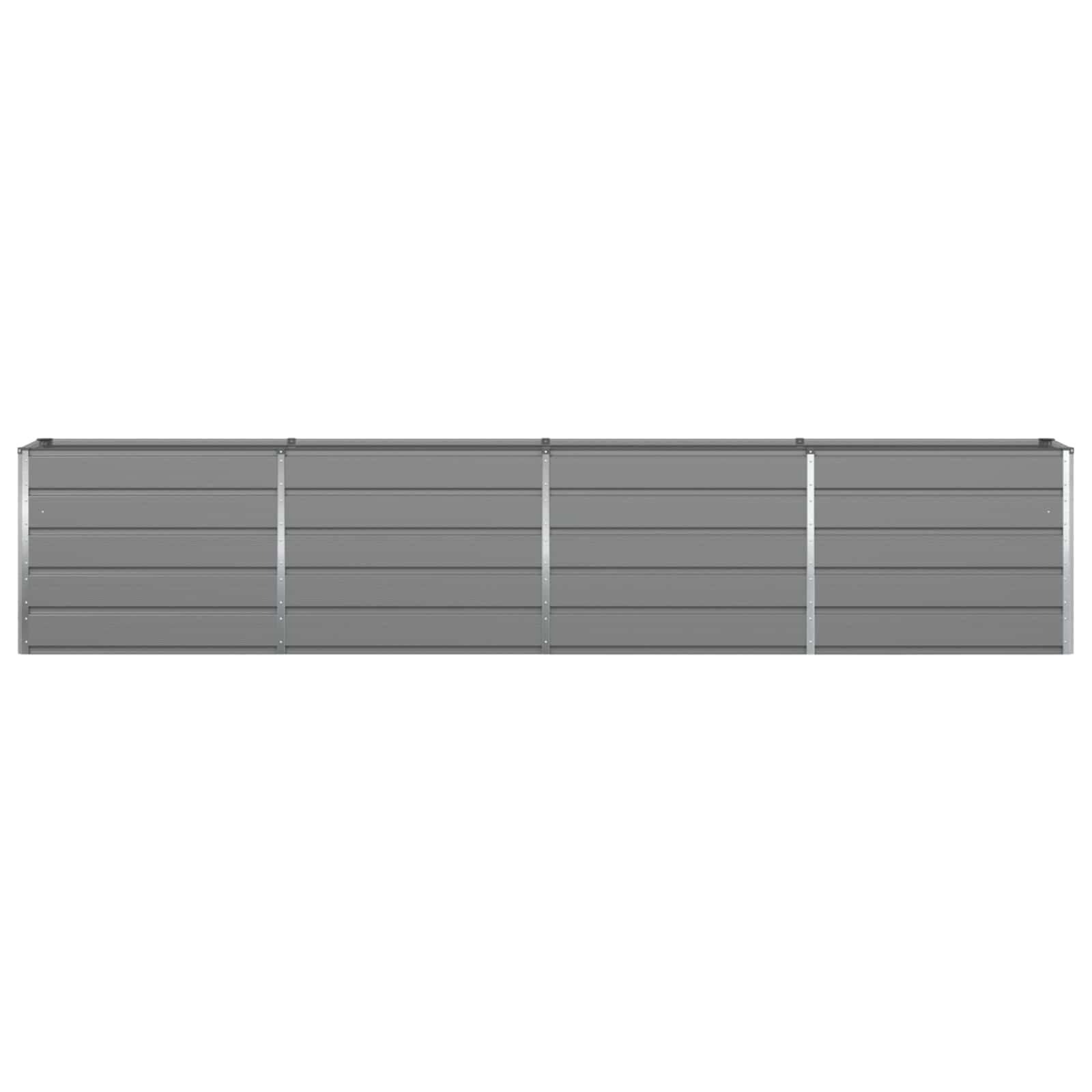 Planter Light Grey 385 x 50 x 75 cm Galvanised Steel