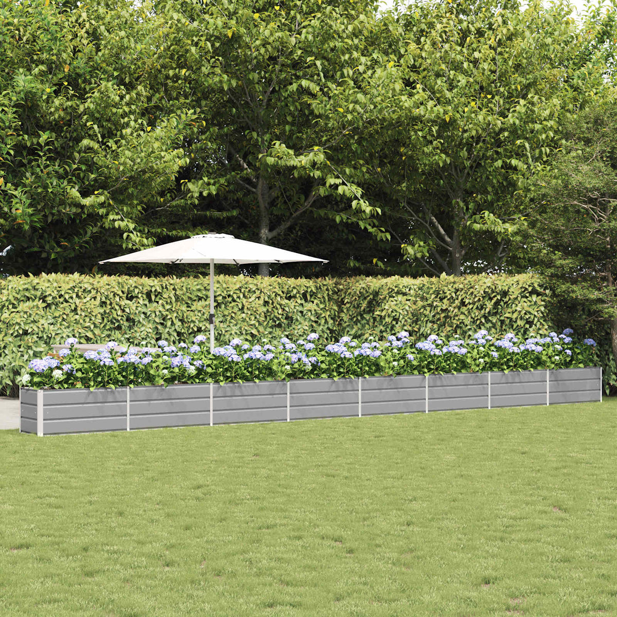 Planter Light Grey 770 x 50 x 45 cm Galvanised Steel