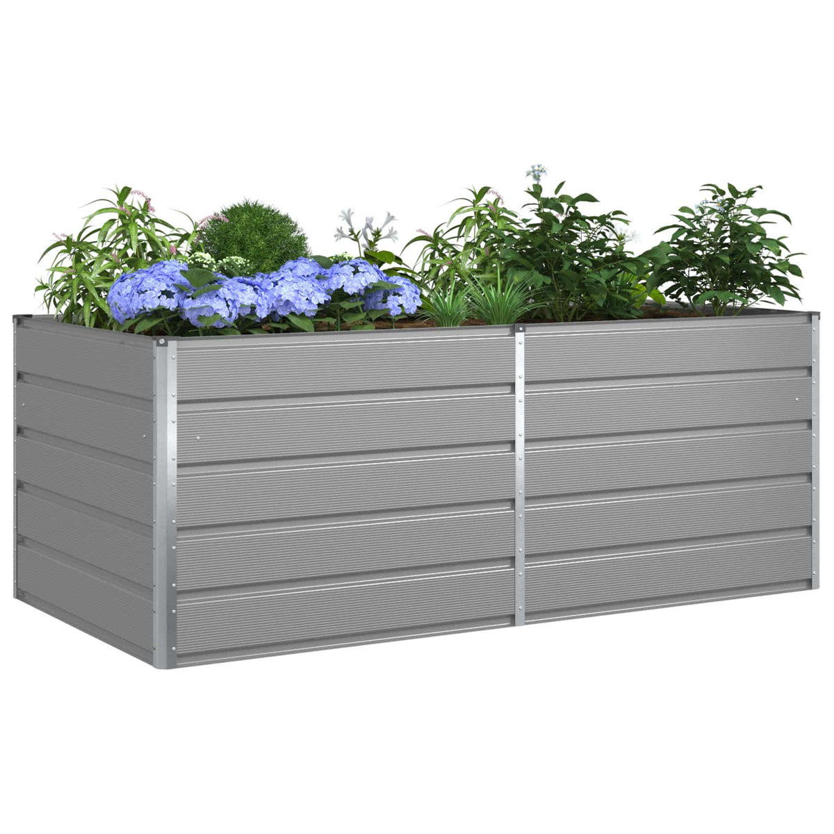 Planter Light Grey 195 x 100 x 75 cm Galvanised Steel