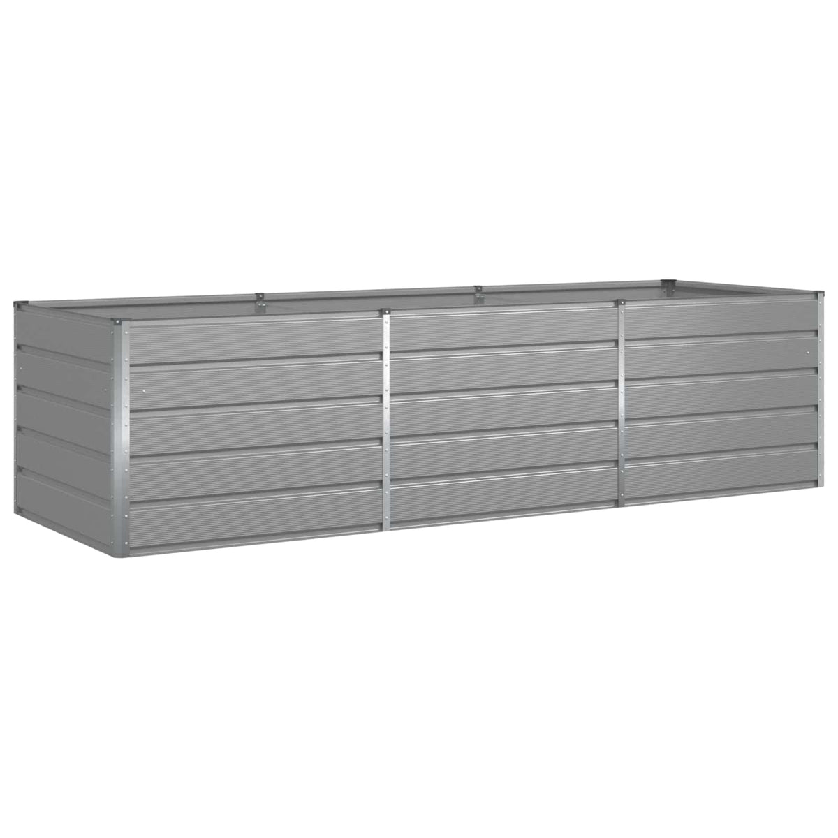 Planter Light Grey 195 x 100 x 45 cm Galvanised Steel