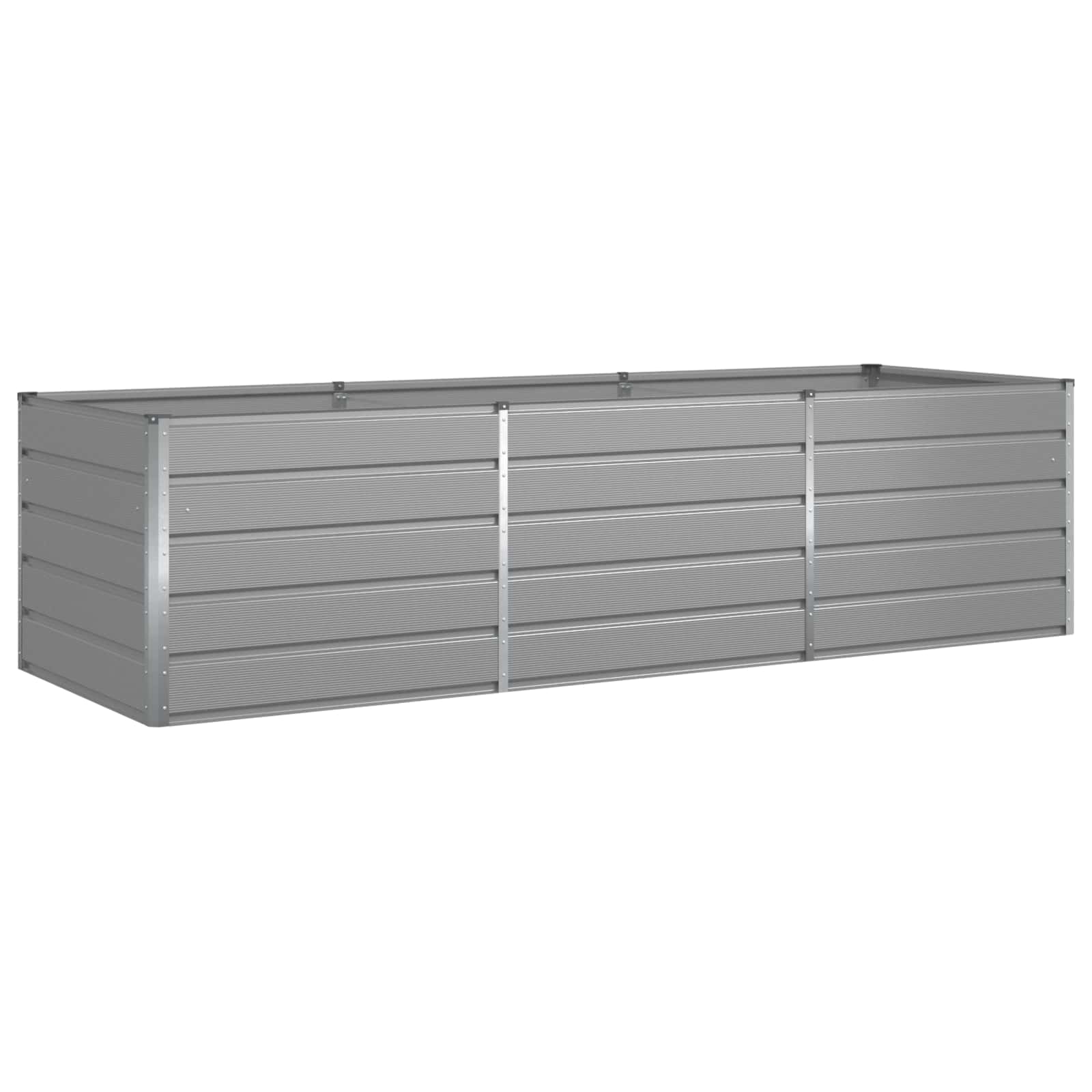 Planter Light Grey 195 x 100 x 45 cm Galvanised Steel