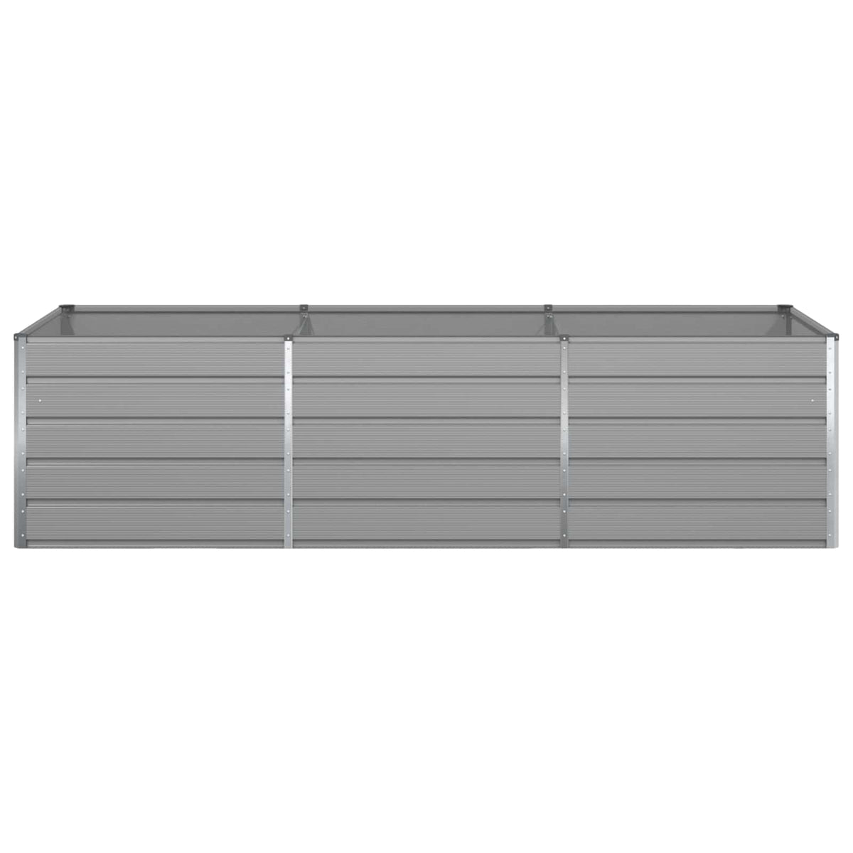 Planter Light Grey 195 x 100 x 45 cm Galvanised Steel