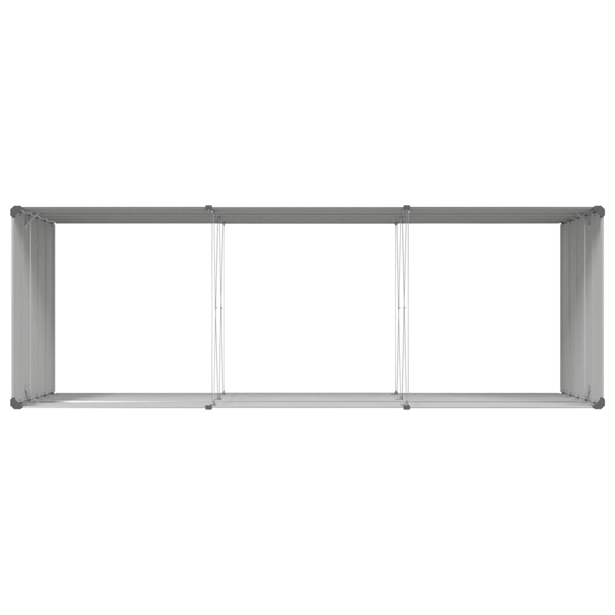 Planter Light Grey 195 x 100 x 45 cm Galvanised Steel