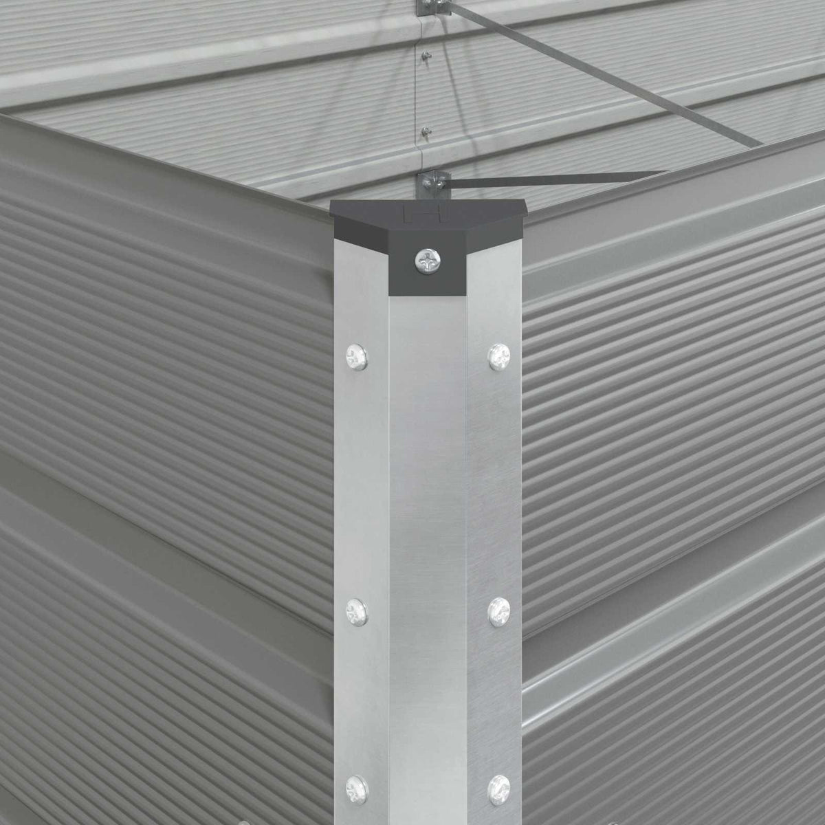 Planter Light Grey 385 x 100 x 75 cm Galvanised Steel