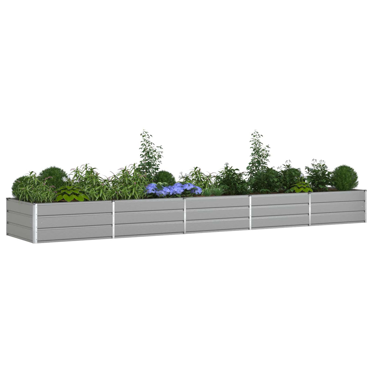 Planter Light Grey 480 x 100 x 45 cm Galvanised Steel