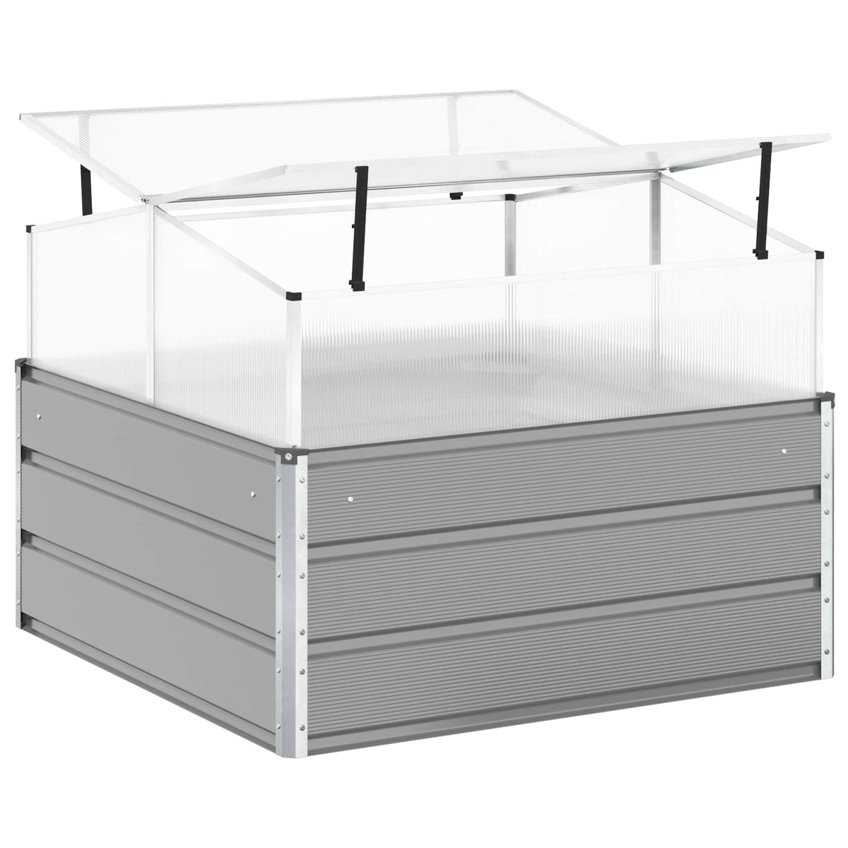 Planter Light Grey 100 x 100 x 77 cm Galvanised Steel