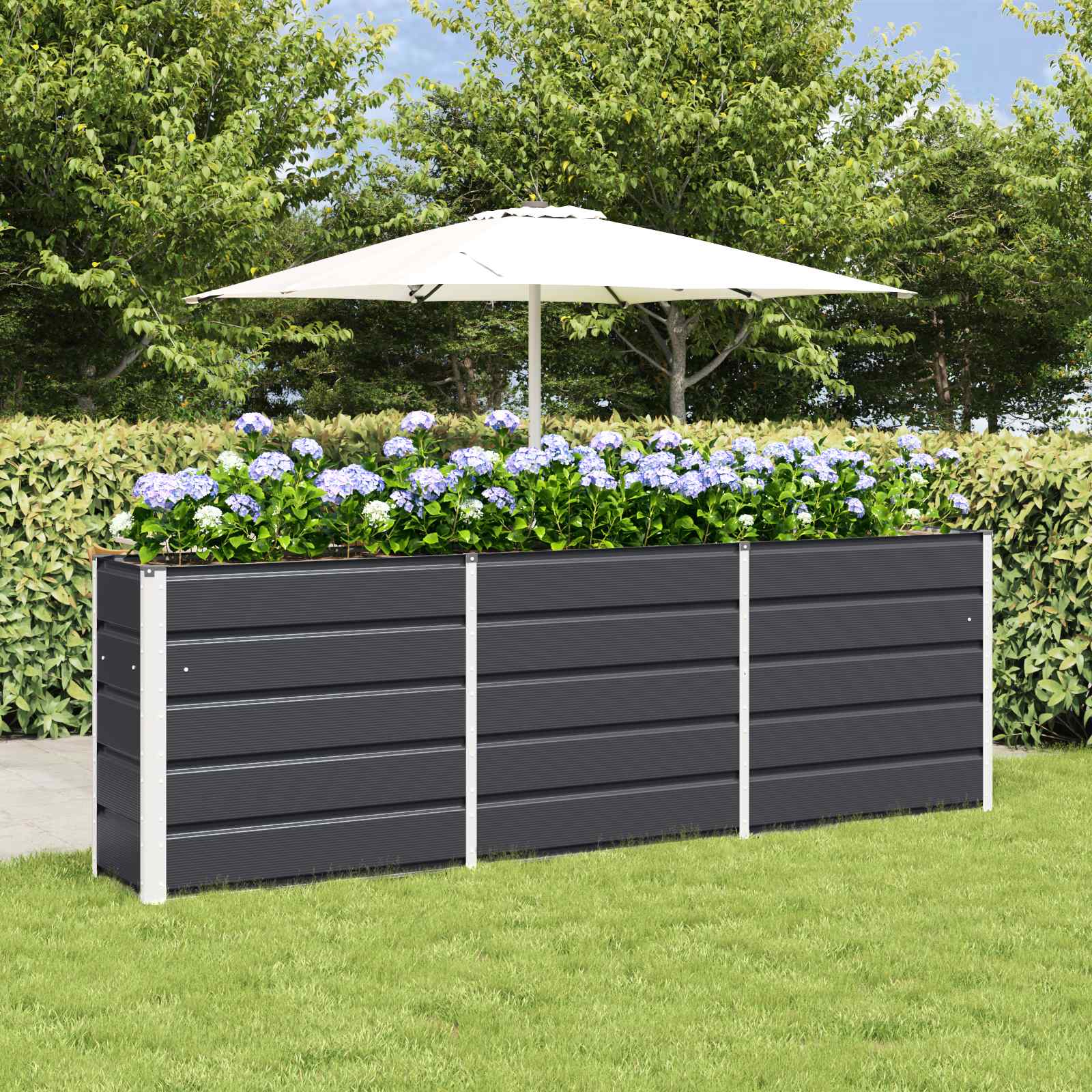 Planter Anthracite 240 x 40 x 75 cm Steel