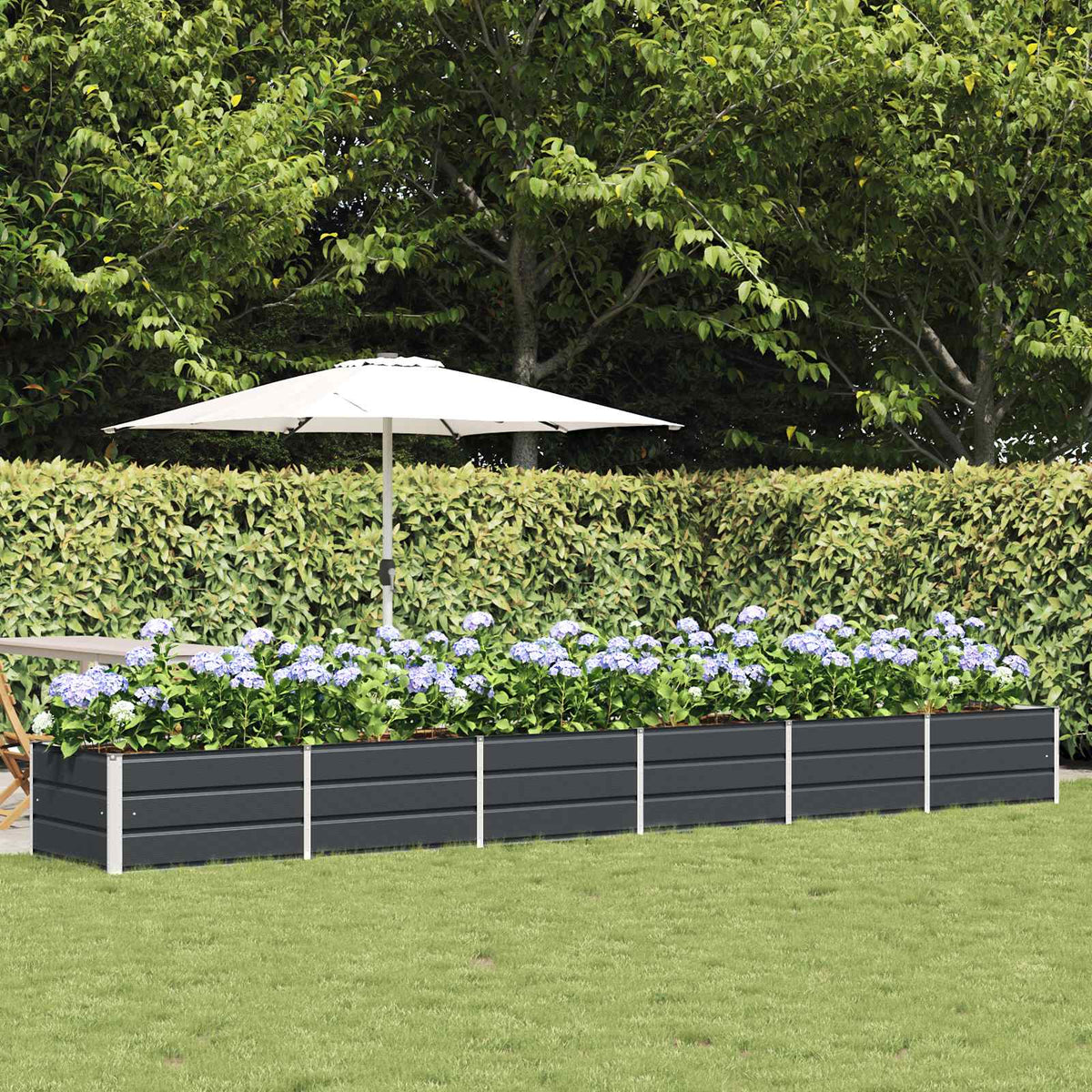 Planter Anthracite 480 x 80 x 45 cm Steel