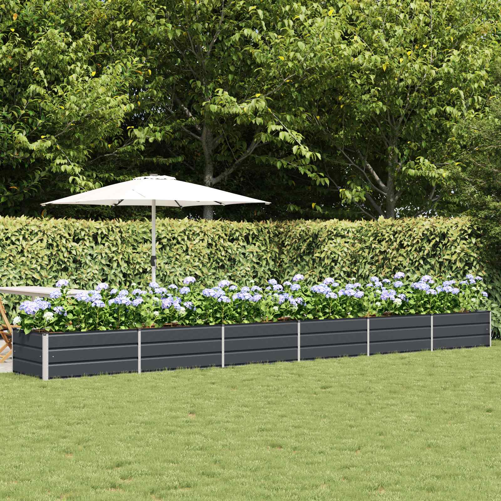 Planter Anthracite 600 x 80 x 45 cm Steel