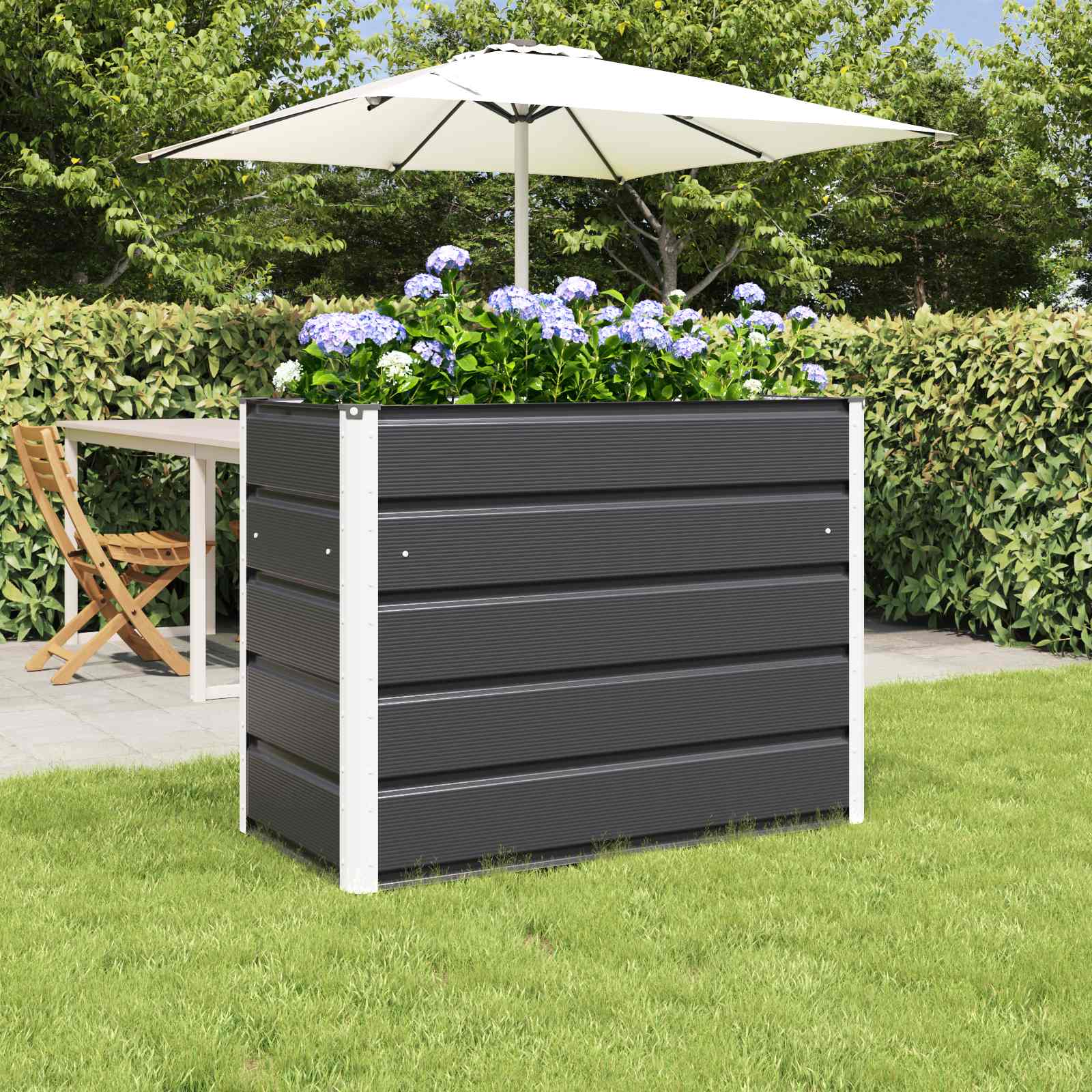 Planter Anthracite 100 x 50 x 75 cm Galvanised Steel