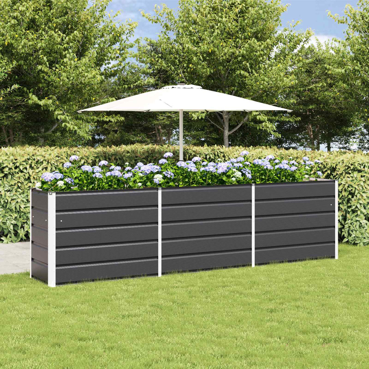 Planter Anthracite 290 x 50 x 75 cm Galvanised Steel