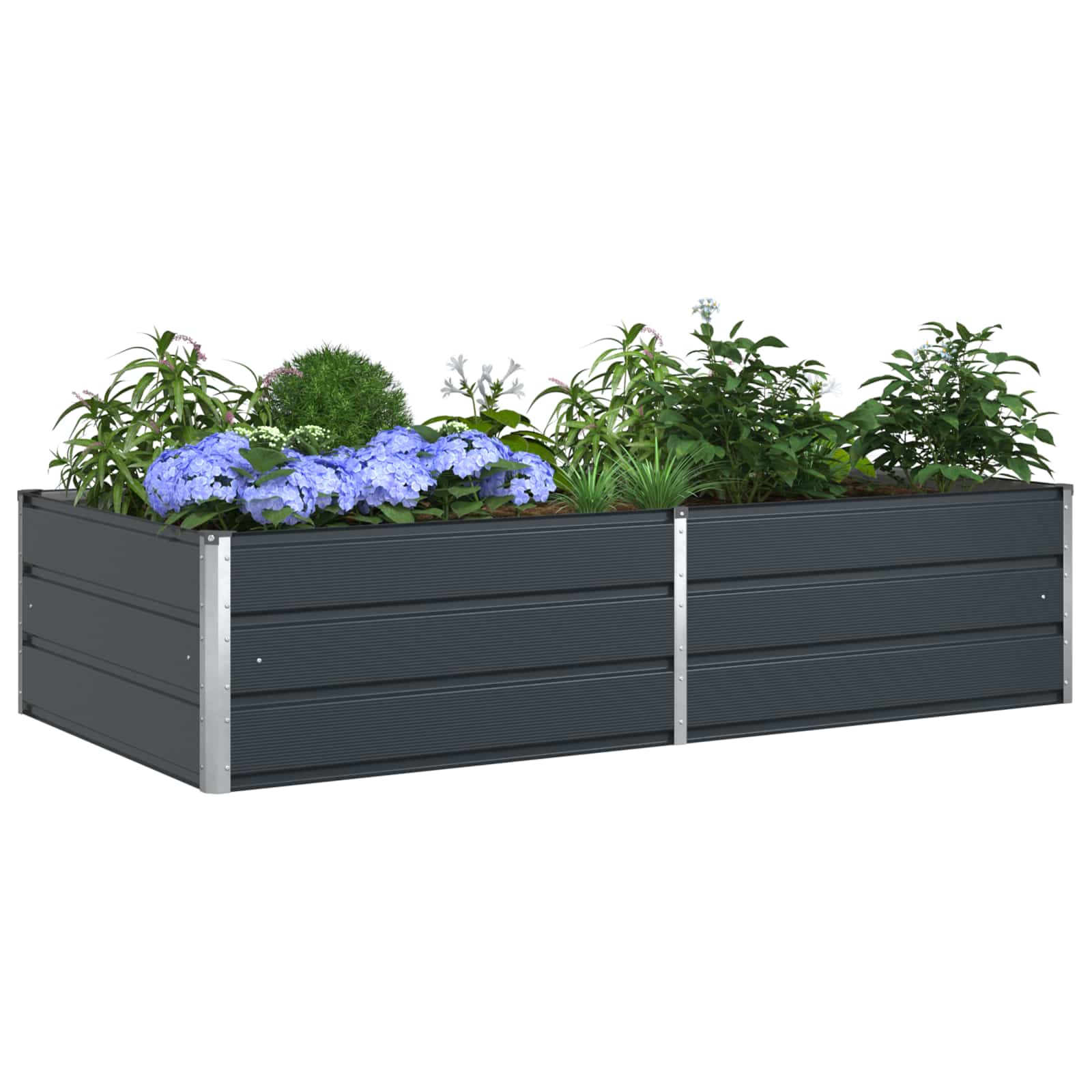 Planter Anthracite 195 x 100 x 45 cm Galvanised Steel
