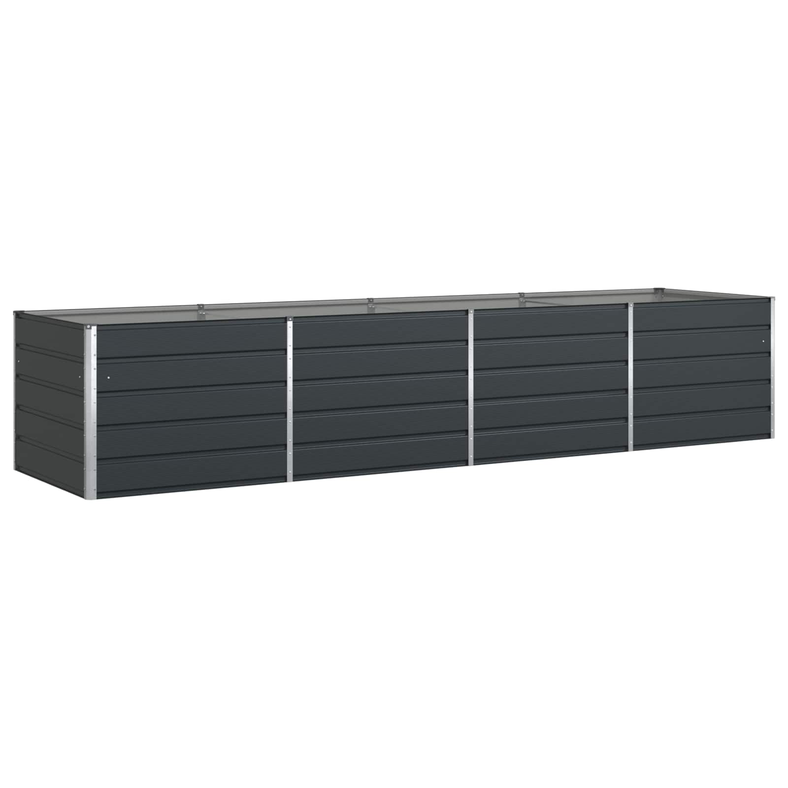 Planter Anthracite 385 x 100 x 75 cm Galvanised Steel