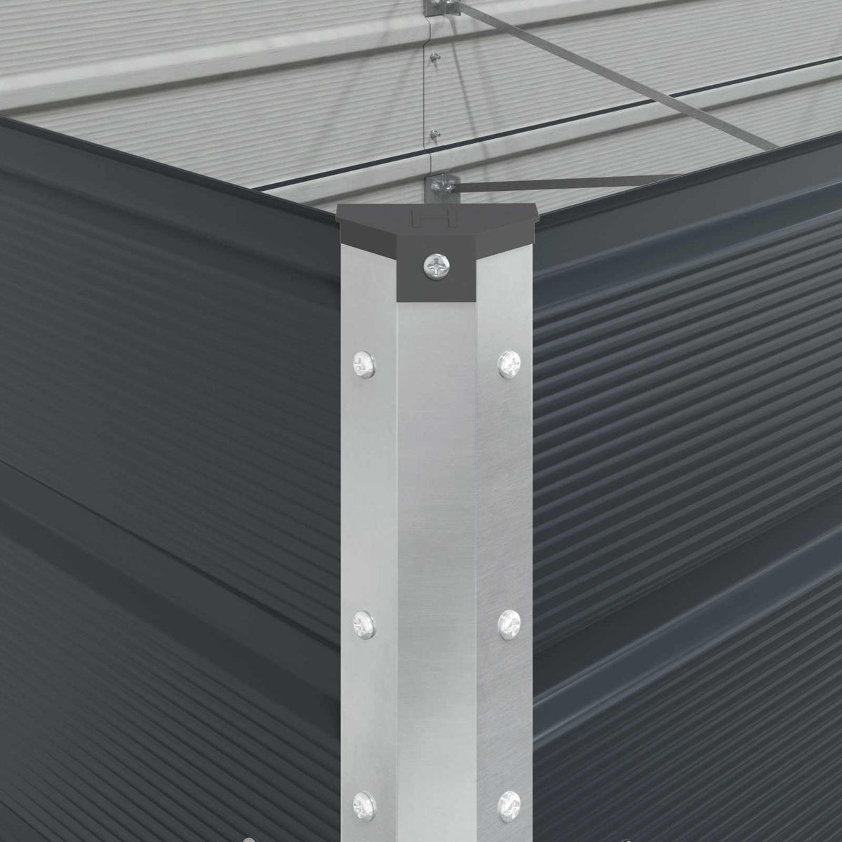 Planter Anthracite 480 x 100 x 45 cm Galvanised Steel