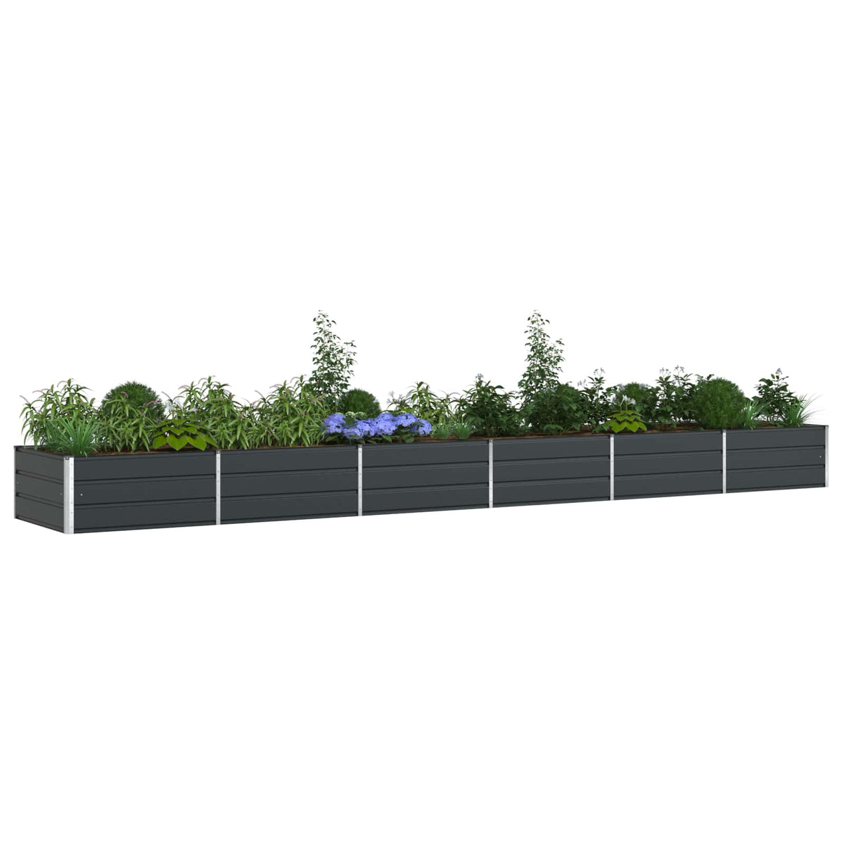 Planter Anthracite 580 x 100 x 45 cm Galvanised Steel