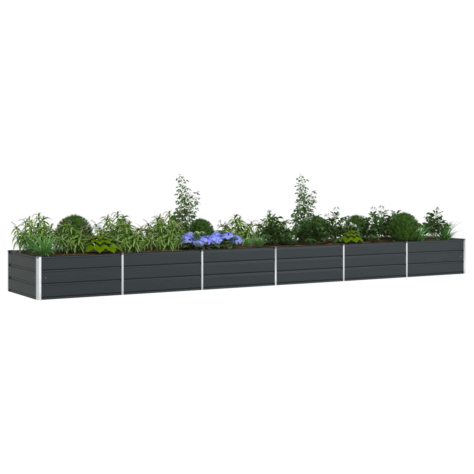 Planter Anthracite 580 x 100 x 45 cm Galvanised Steel