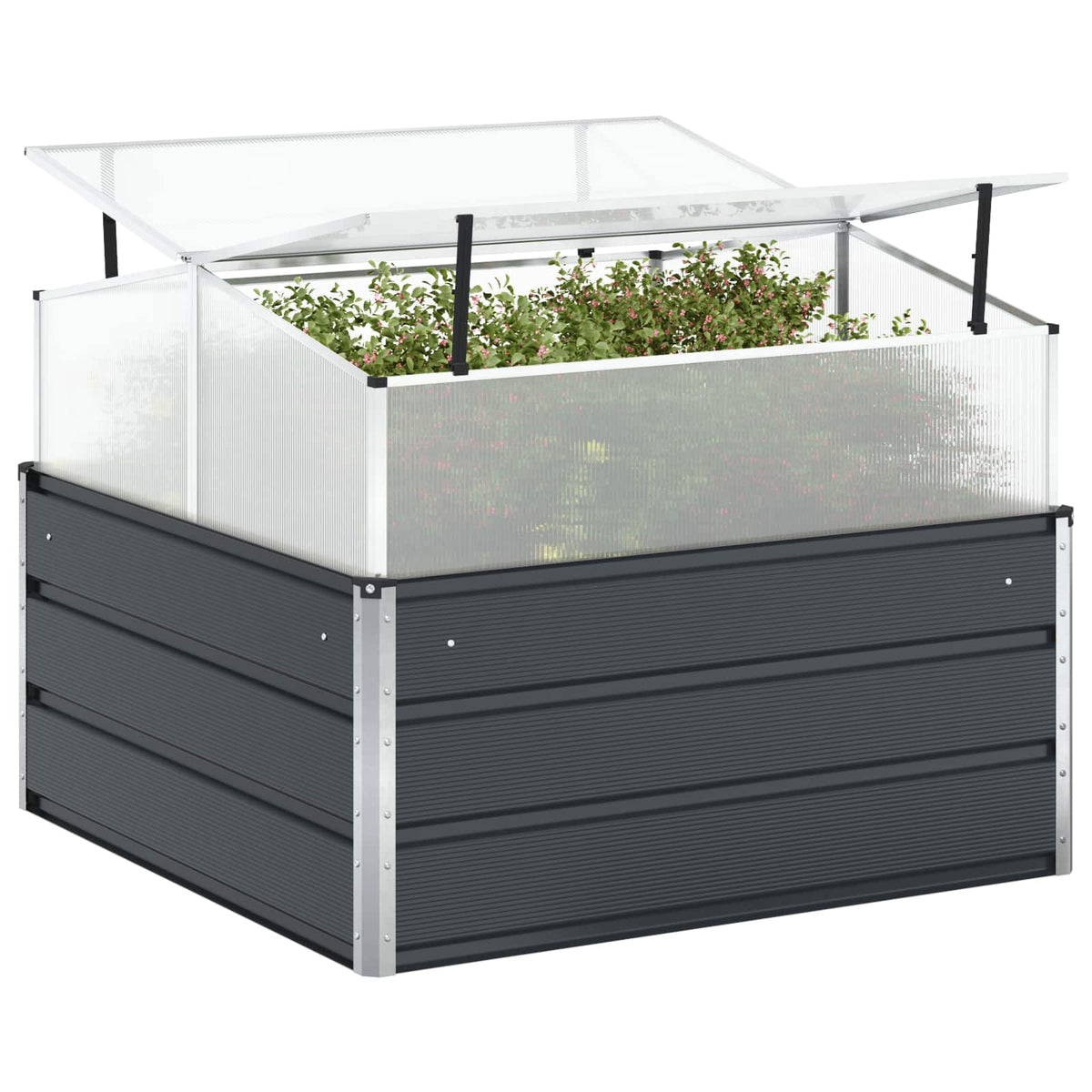 Planter Anthracite 100 x 100 x 77 cm Galvanised Steel