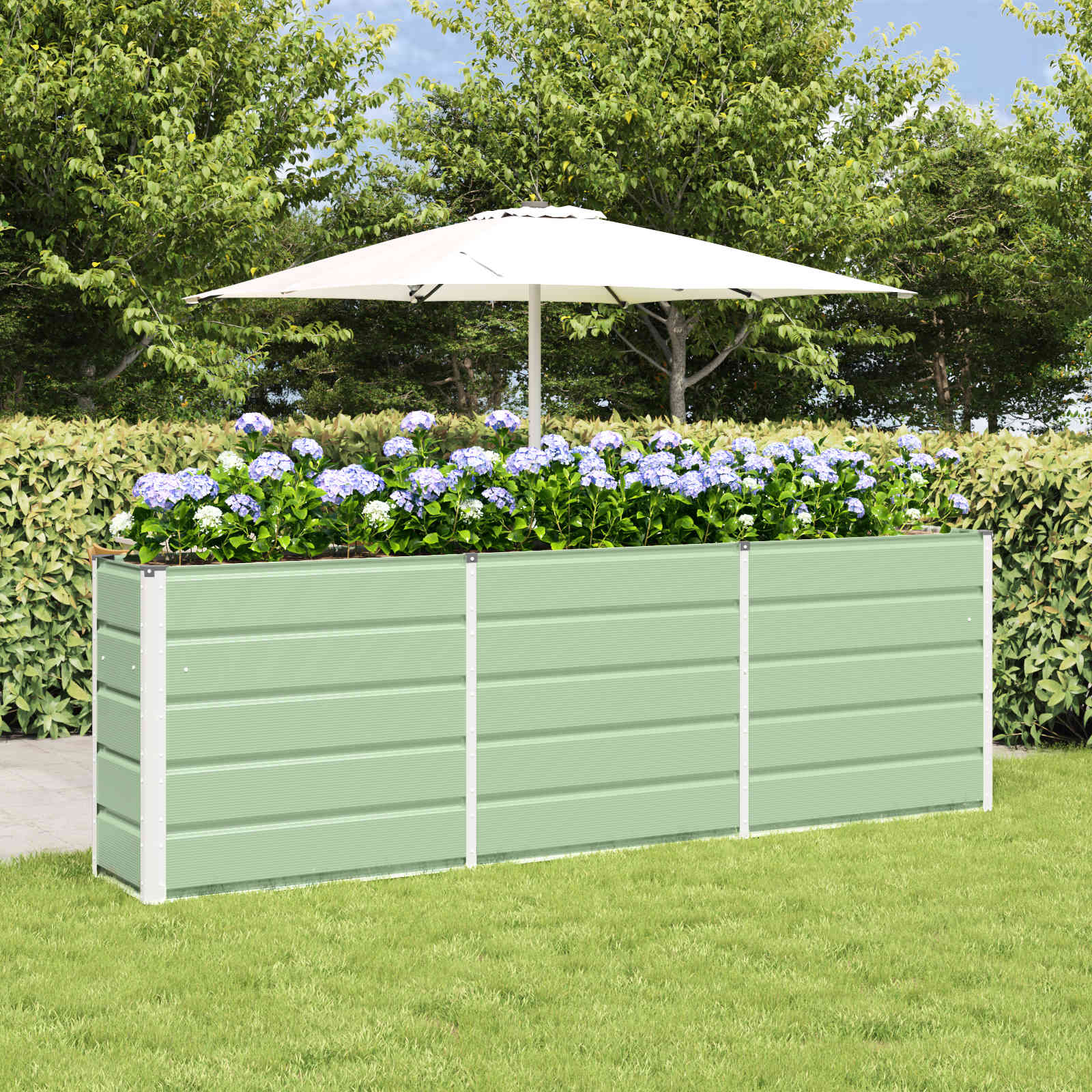 Planter Green 240 x 40 x 75 cm Steel