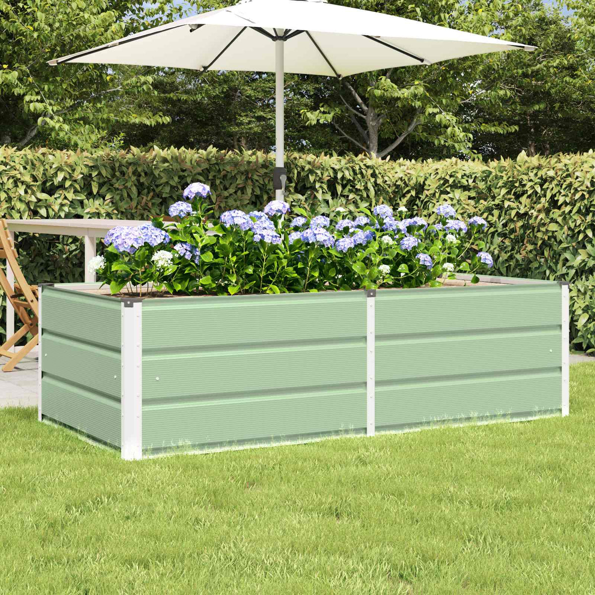 Planter Green 160 x 80 x 45 cm Steel