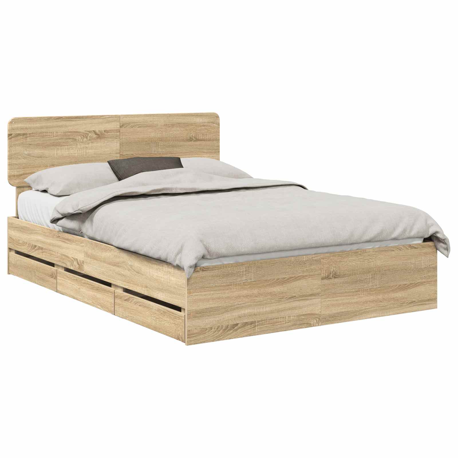 Bed Frame with Drawer Sonoma Oak 150 x 200 cm Engineered Wood