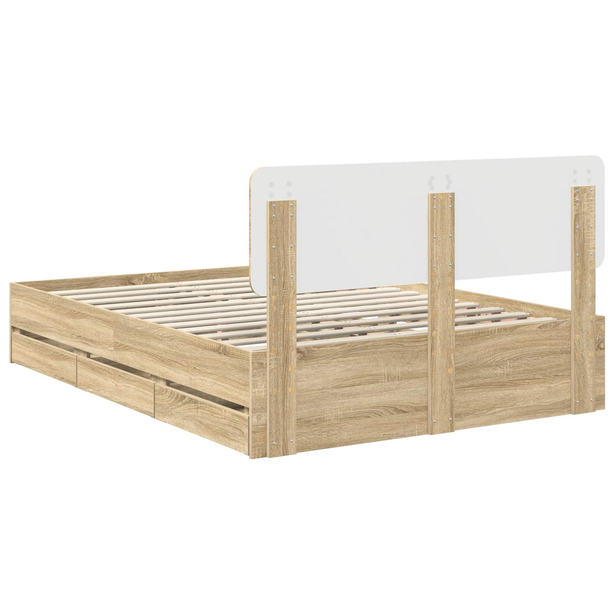 Bed Frame with Drawer Sonoma Oak 150 x 200 cm Engineered Wood