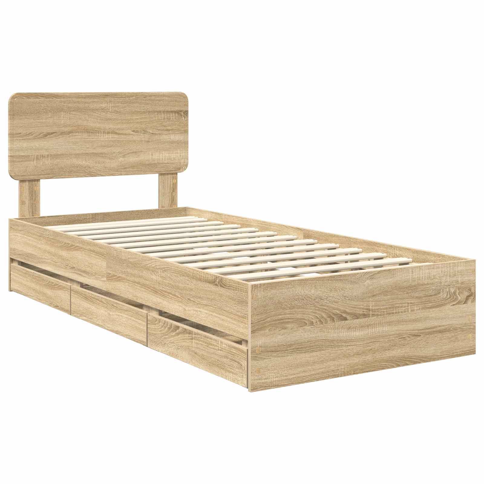 Bed Frame with Drawer Sonoma Oak 90 x 190 cm Engineered Wood