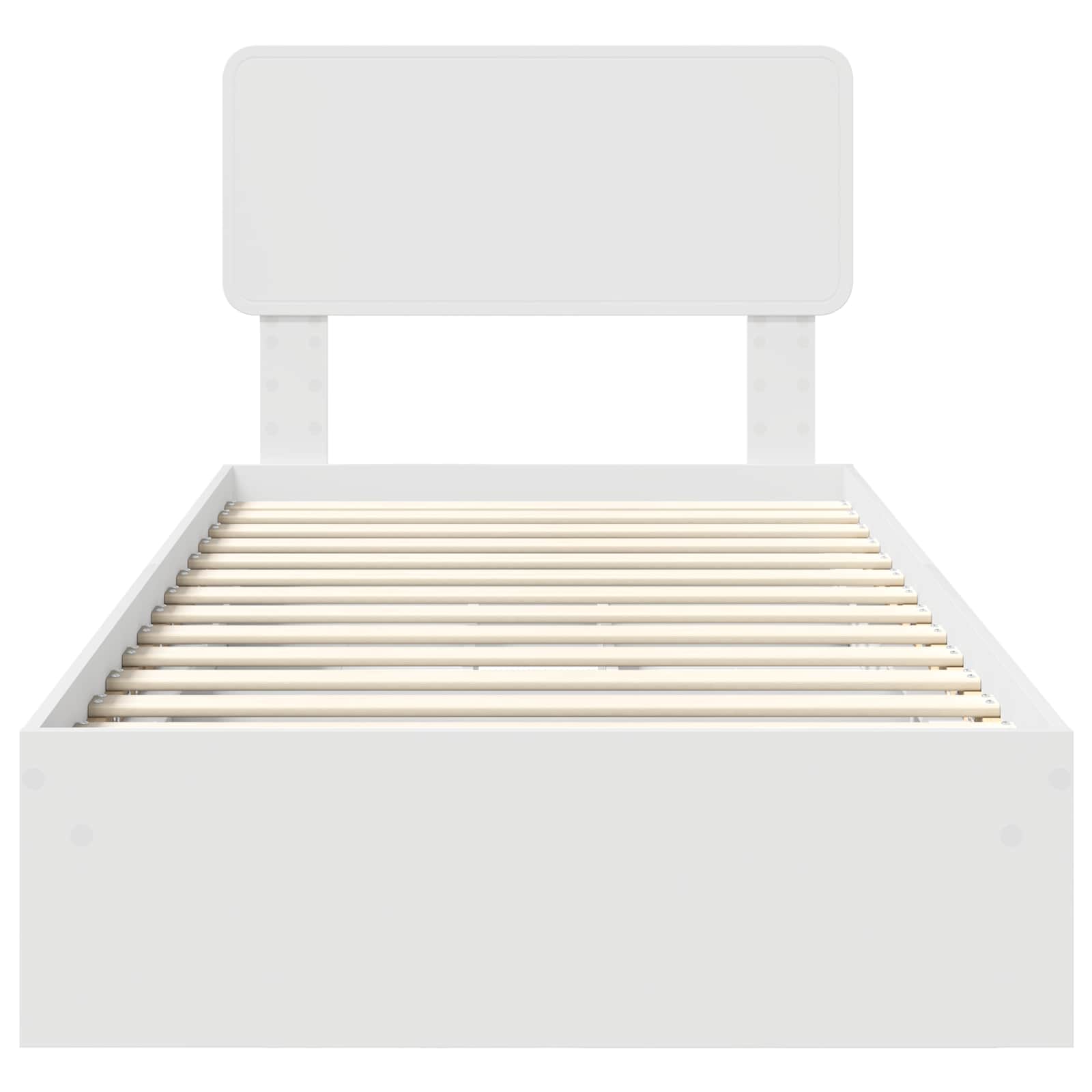 Storage Bed with Headboard White 90 x 190 cm Engineered Wood